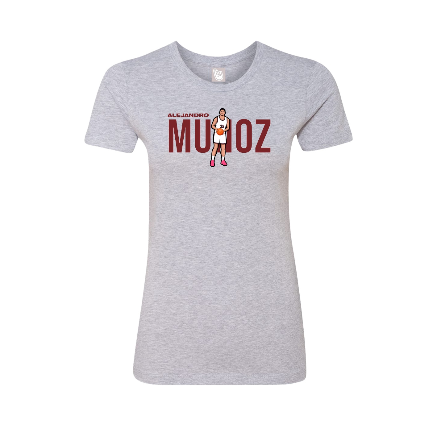 Fitted Women's Tee — Player Name in Grey