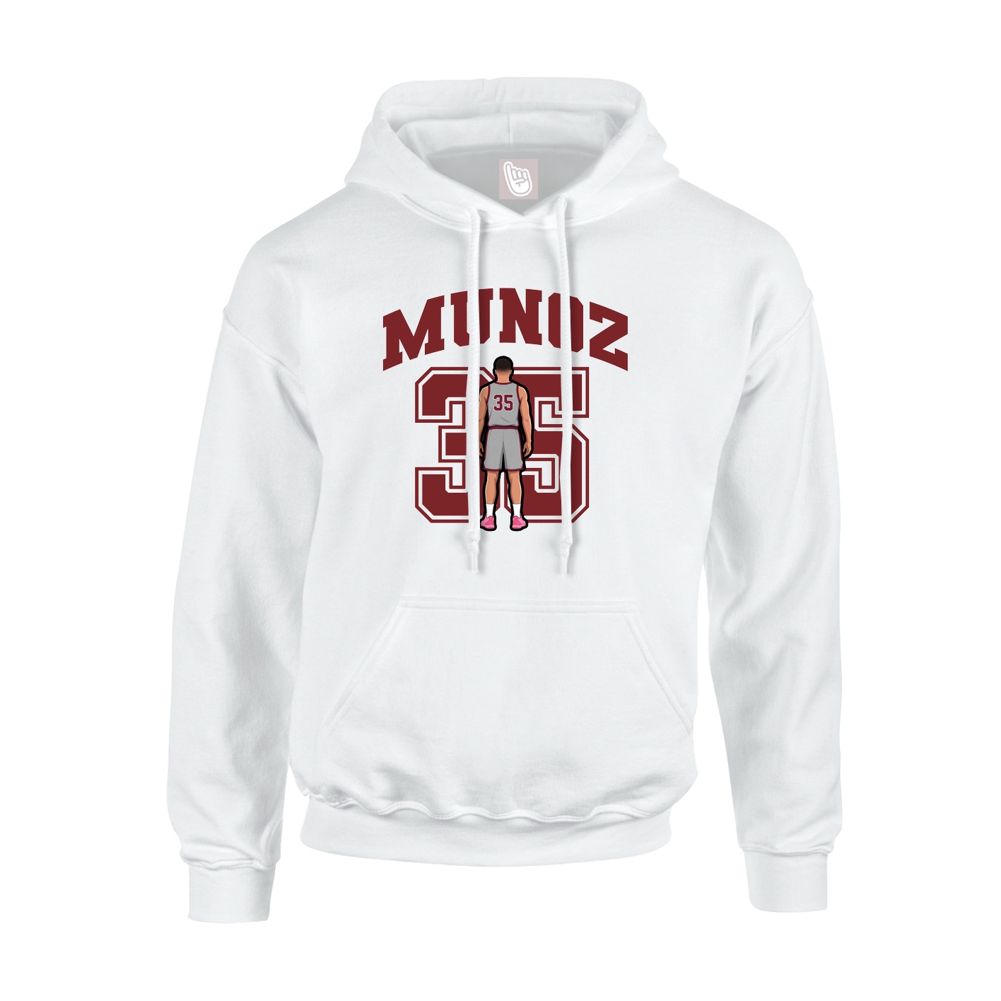 Hoodie — Number in White