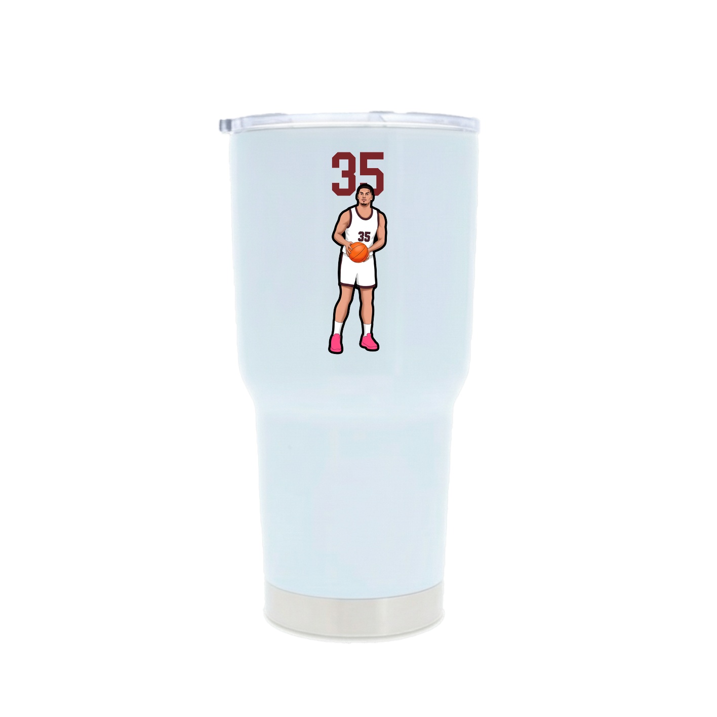 30oz Stainless Steel Tumbler — Number Top in White