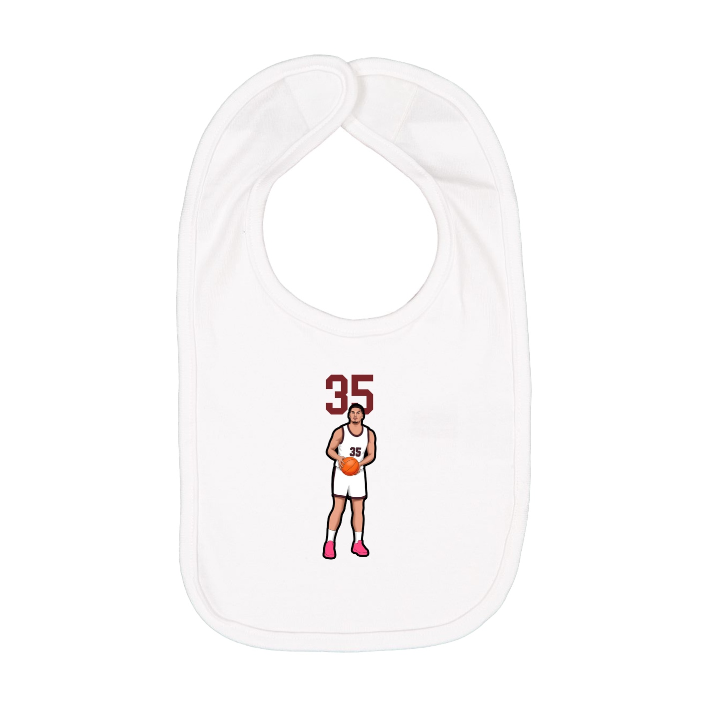 Infant Bib — Number Top in White