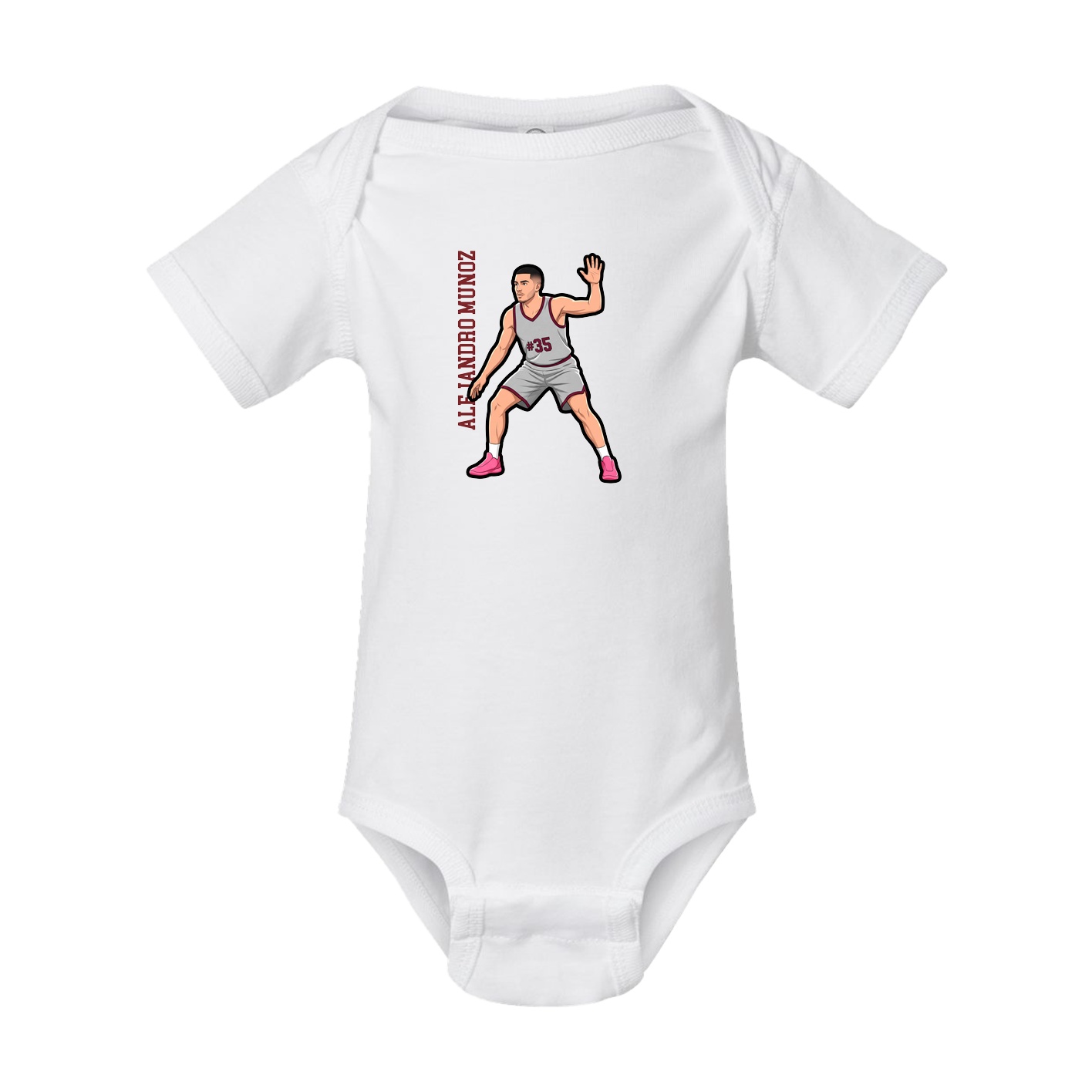 Baby Onesie — Name Vertical in White