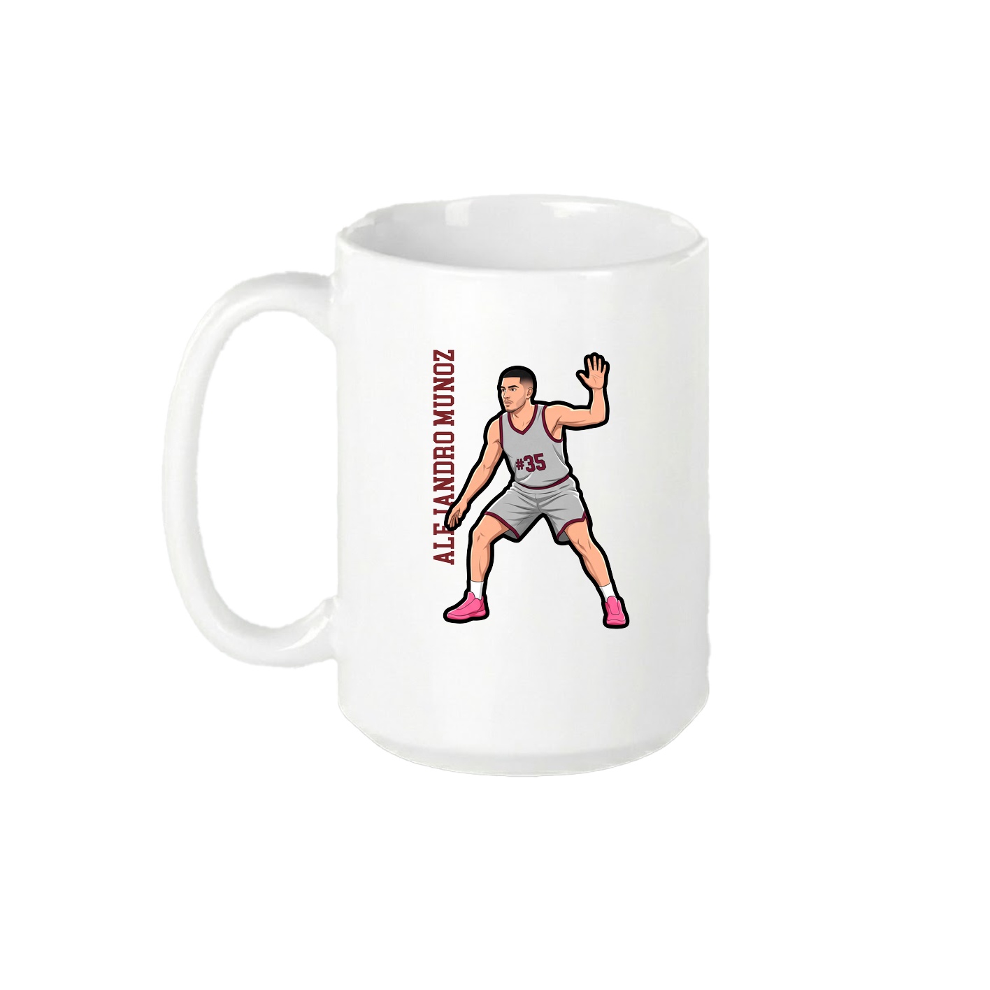 15oz Coffee Mug — Name Vertical in White