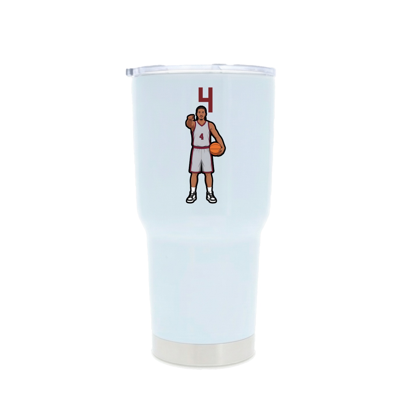 30oz Stainless Steel Tumbler — Number Top in White