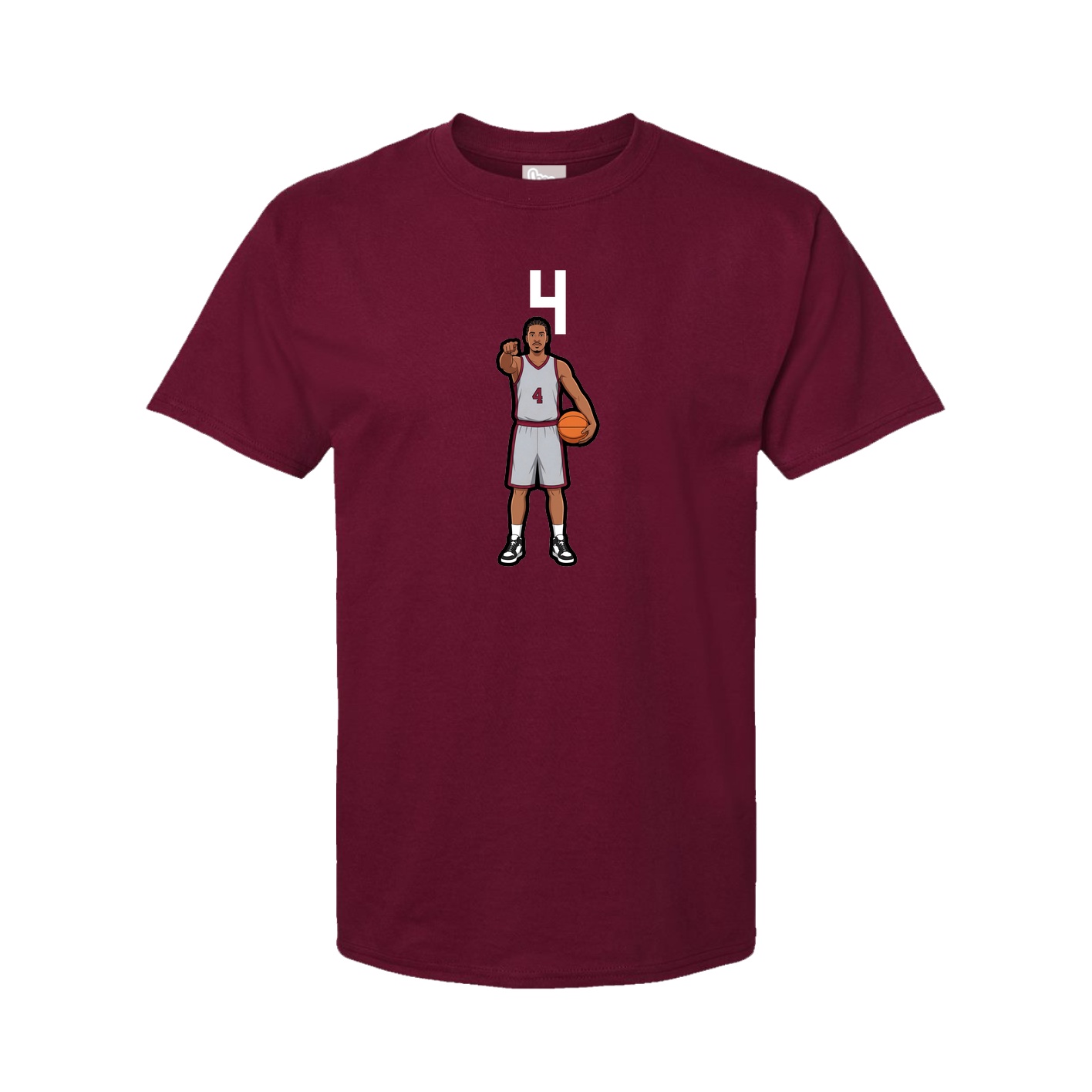 Youth Tee — Number Top in Cardinal