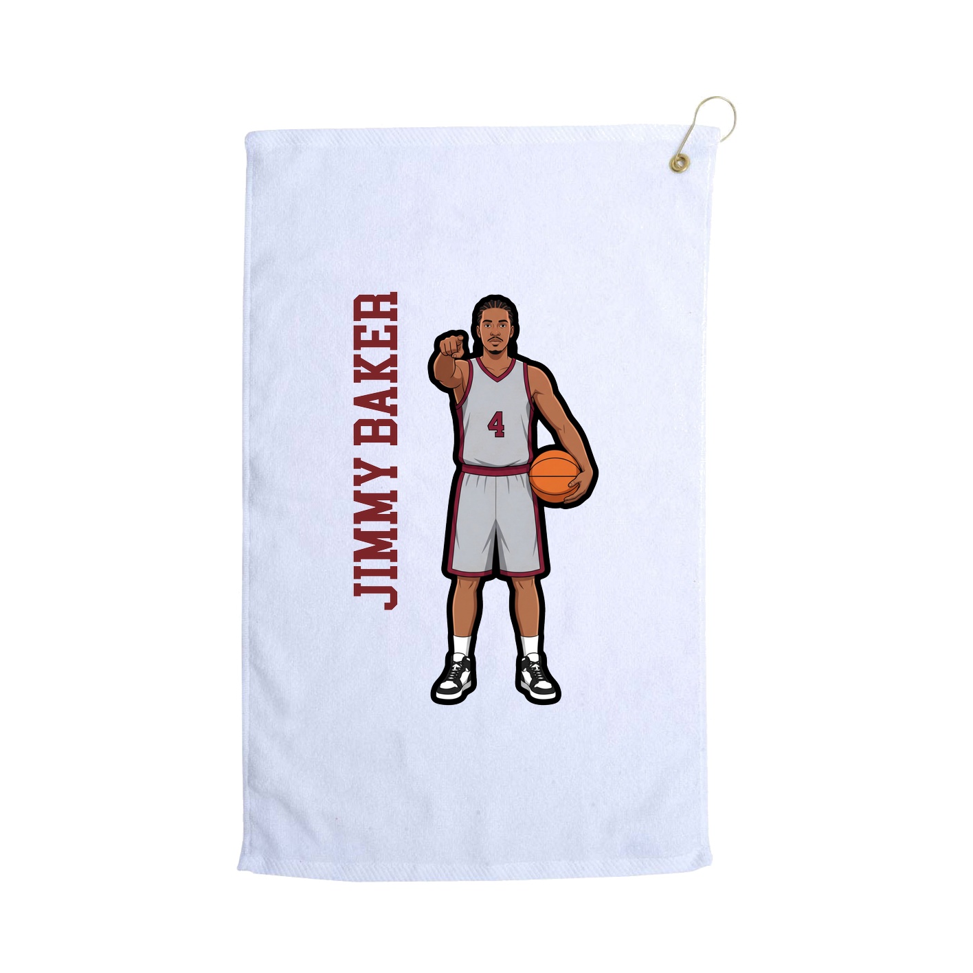 Golf Towel — Name Vertical in White