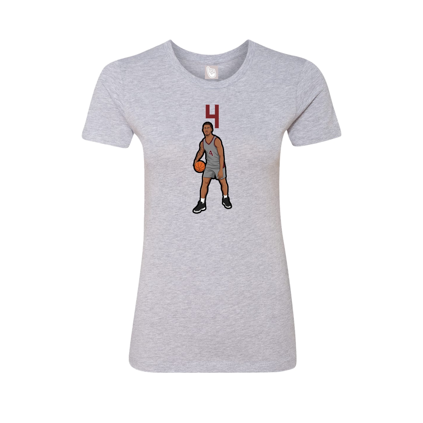 Womens Tee — Number Top in Grey