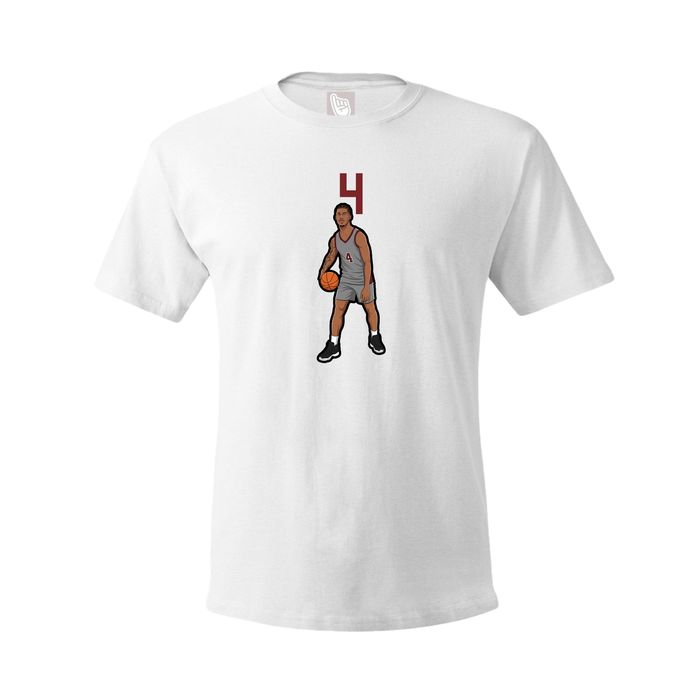 Youth Tee — Number Top in White
