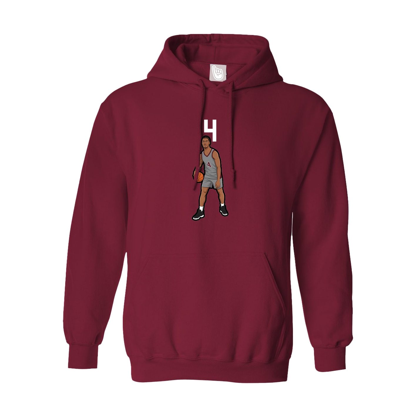 Hoodie — Number Top in Cardinal