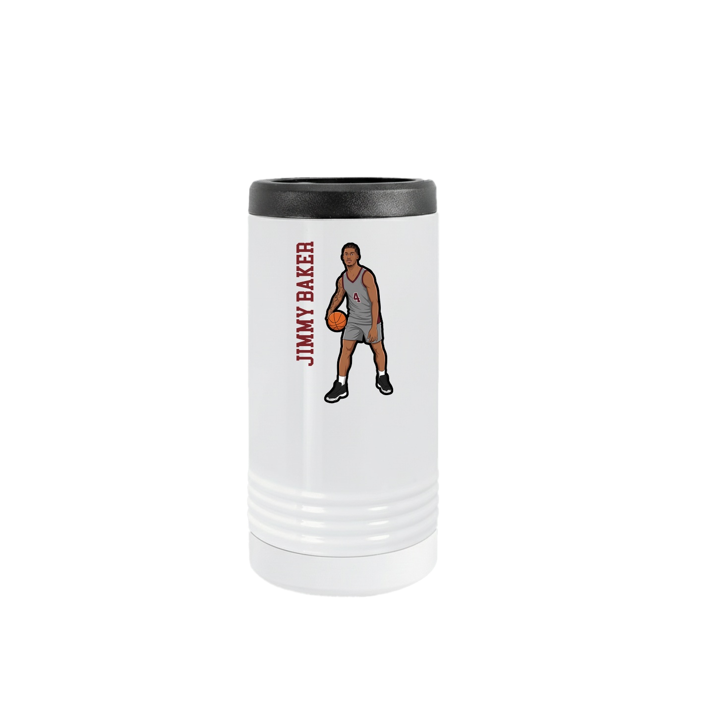 Slim Beverage Holder — Name Vertical in White