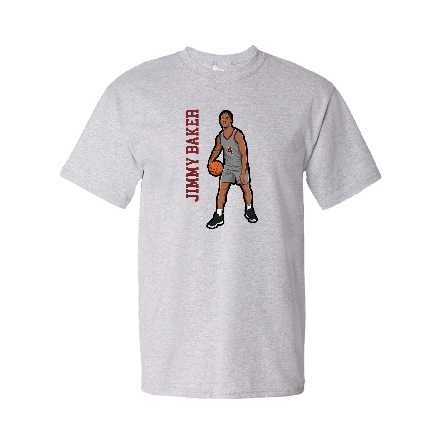 Tee — Name Vertical in Grey