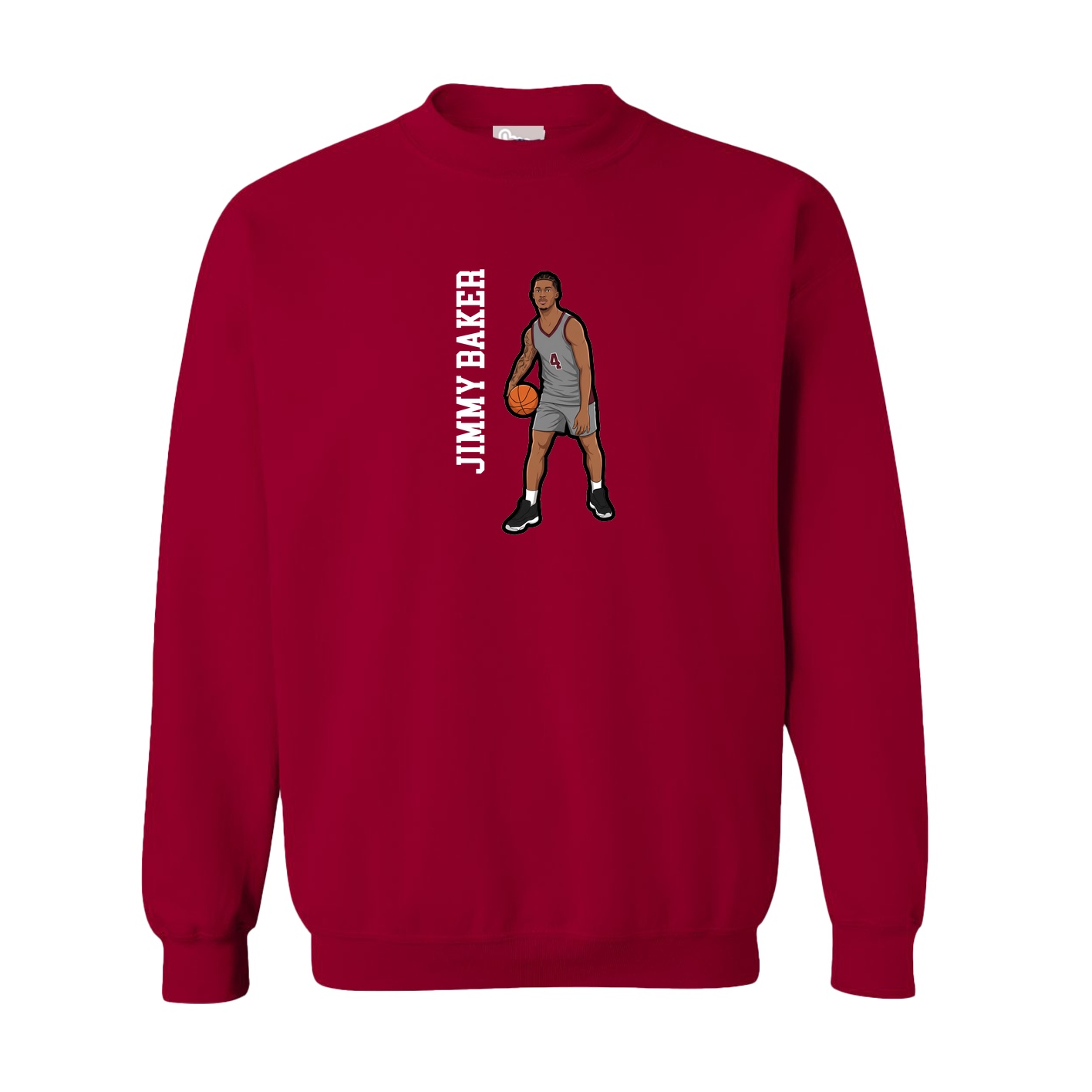 Fleece Crew — Name Vertical in Cardinal