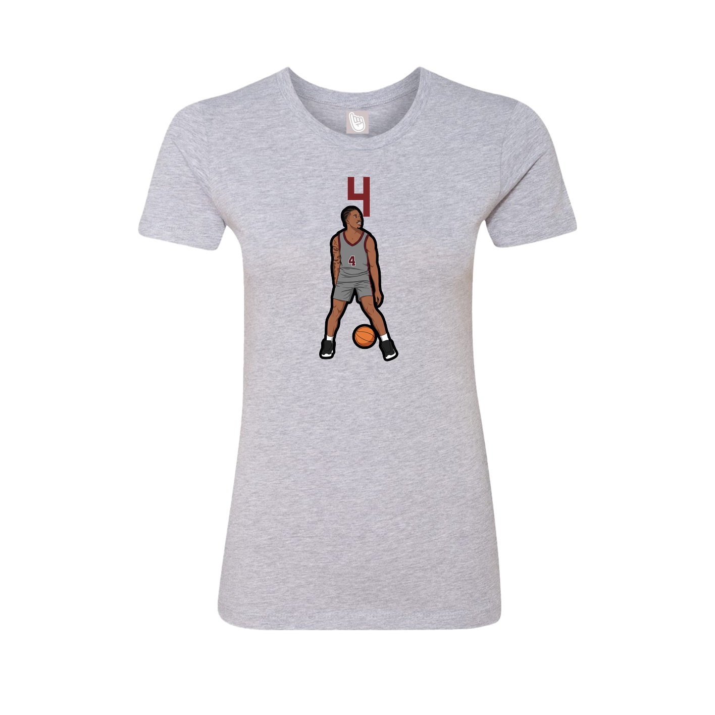 Fitted Women's Tee — Number Top in Grey