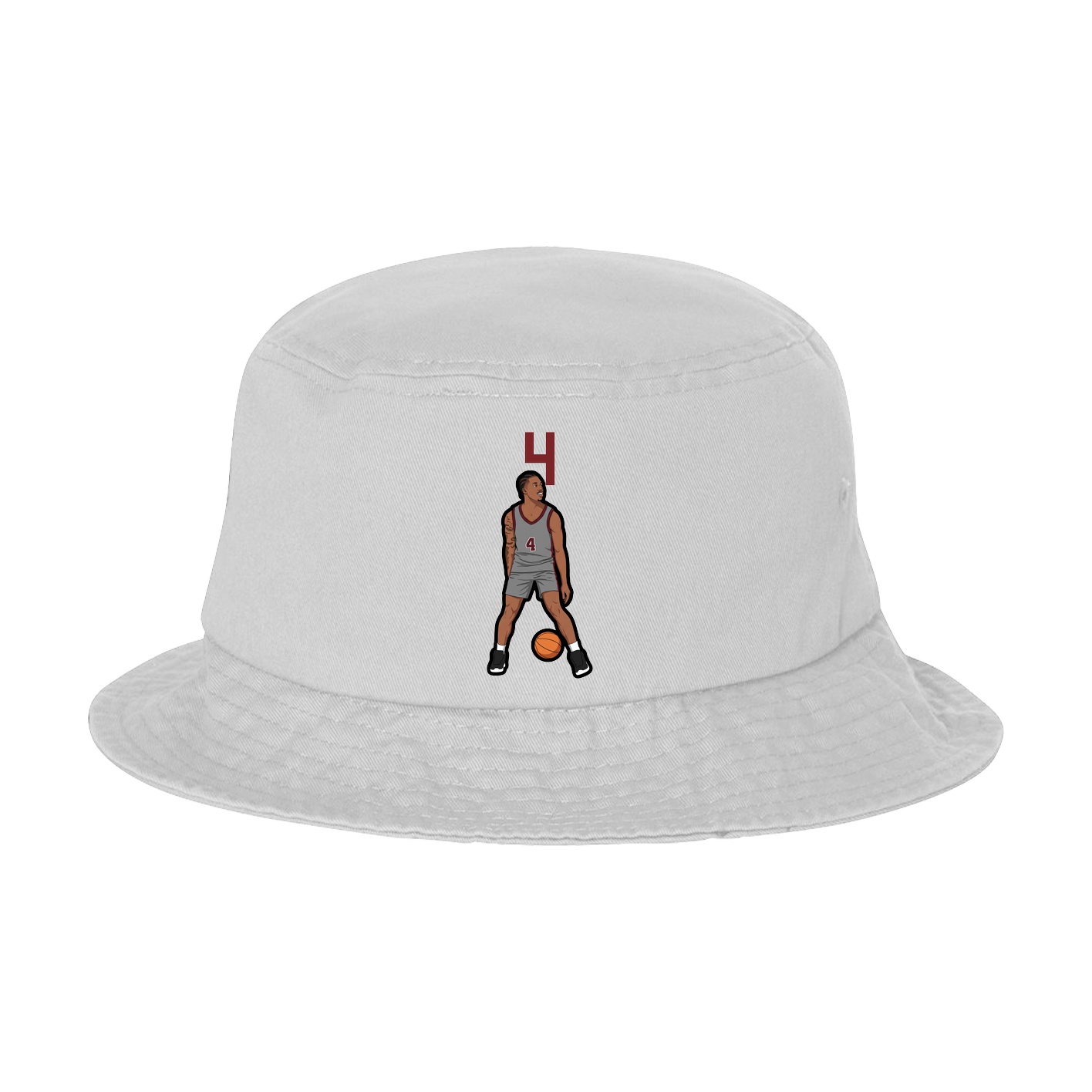Bucket Cap — Number Top in White