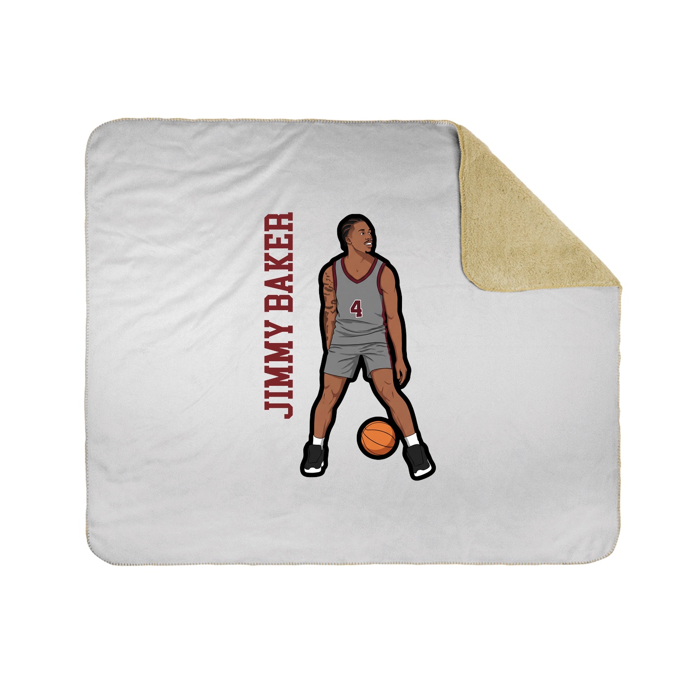 Throw Blanket — Name Vertical in White