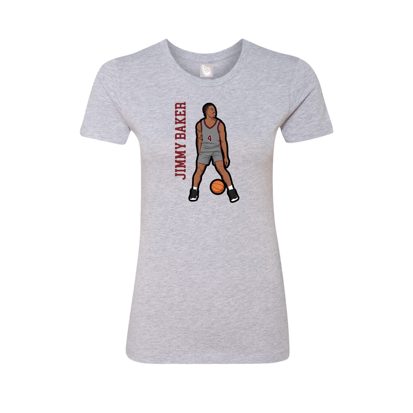 Womens Tee — Name Vertical in Grey