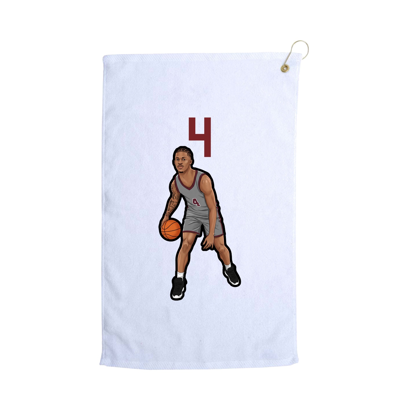 Golf Towel — Number Top in White