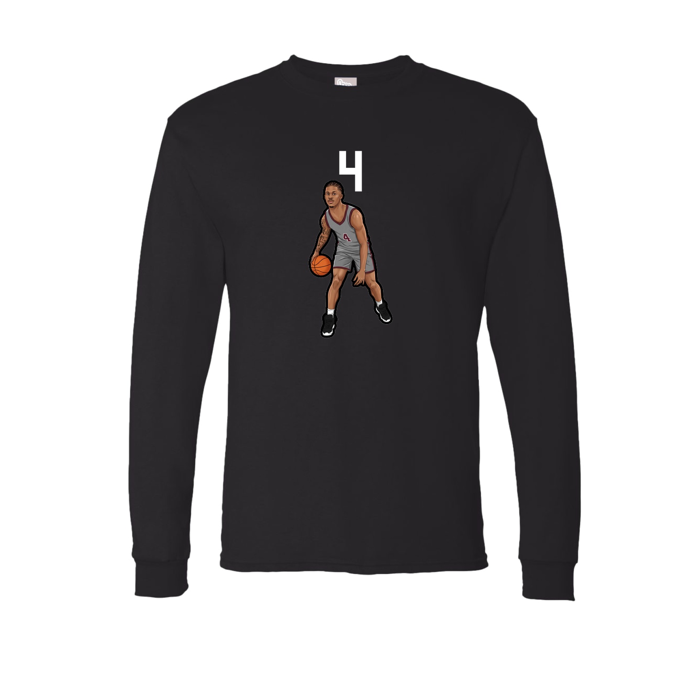 Long Sleeve Tee — Number Top in Black