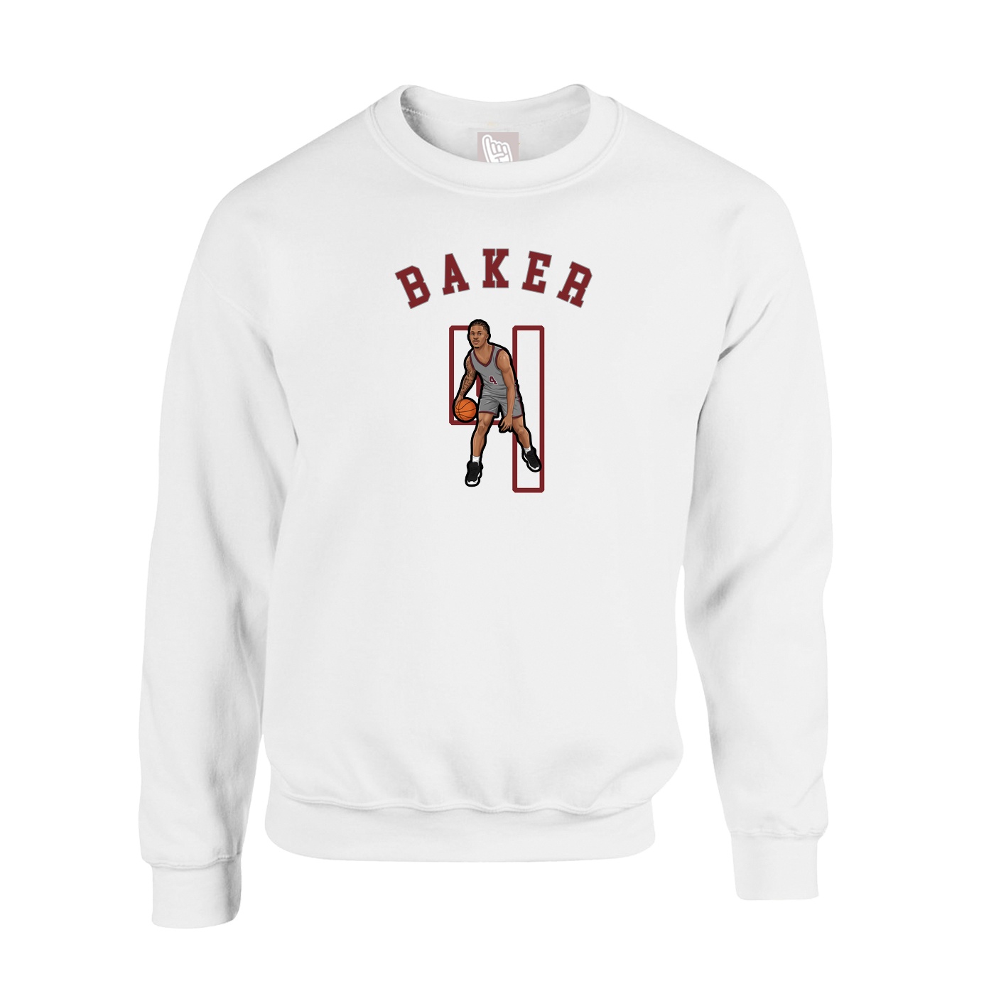 Fleece Crew — Shirsey Arch in White