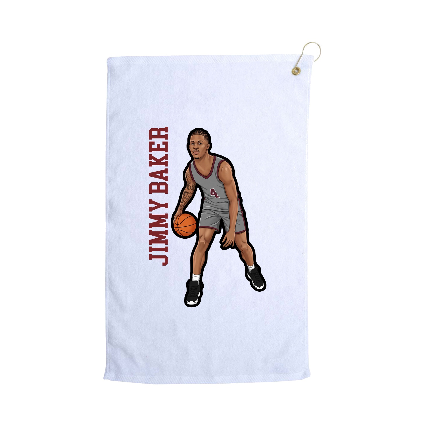 Golf Towel — Name Vertical in White