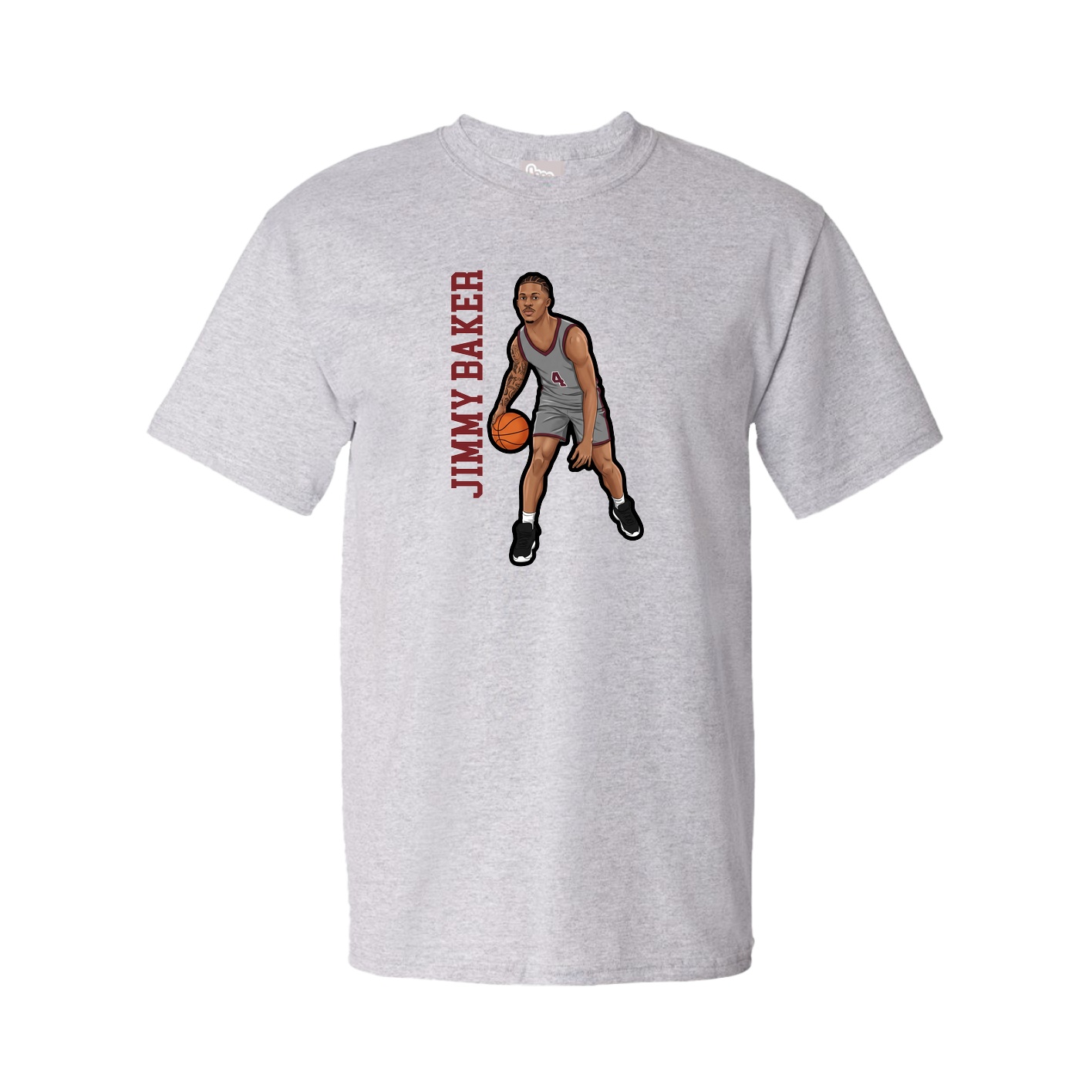 Tee — Name Vertical in Grey
