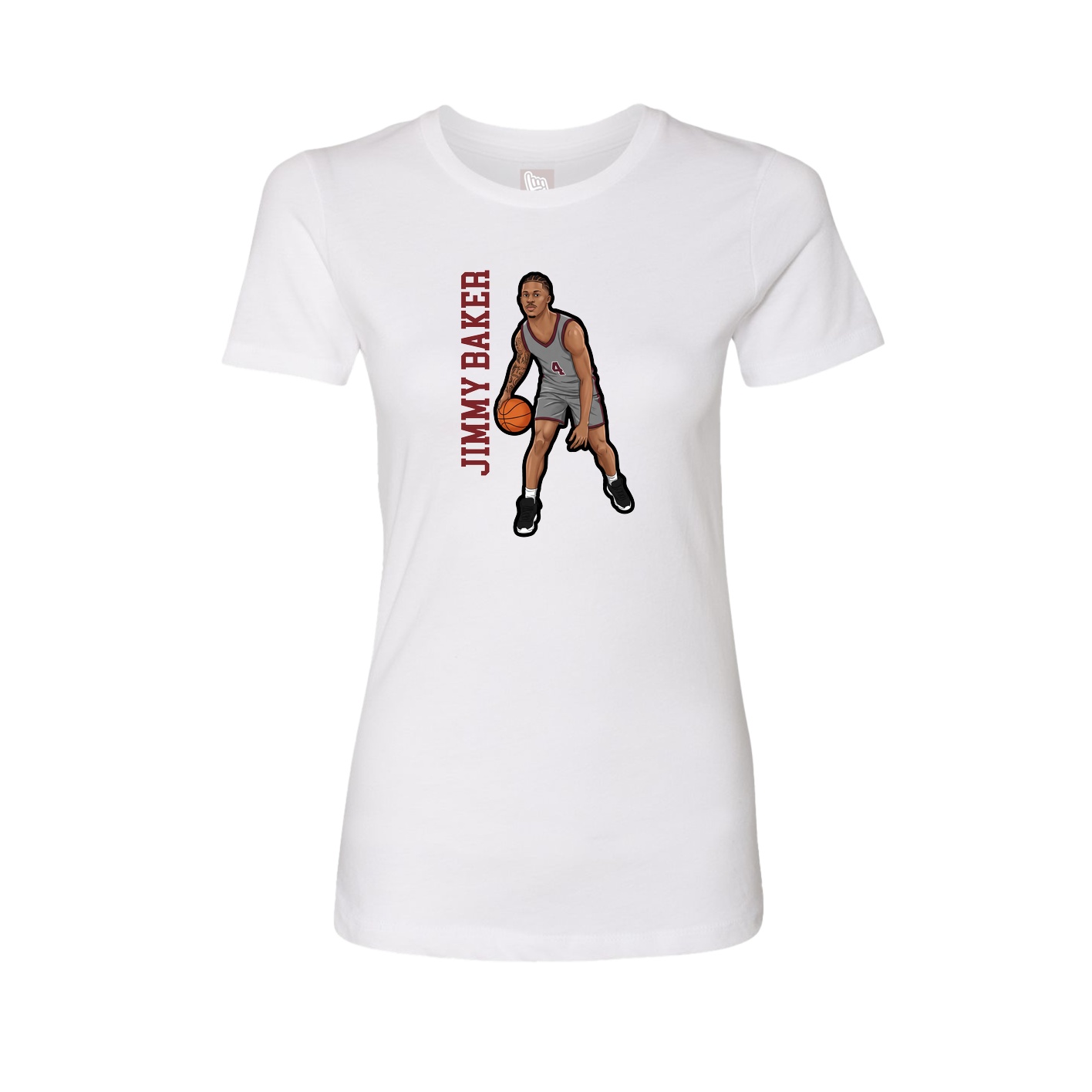 Womens Tee — Name Vertical in White