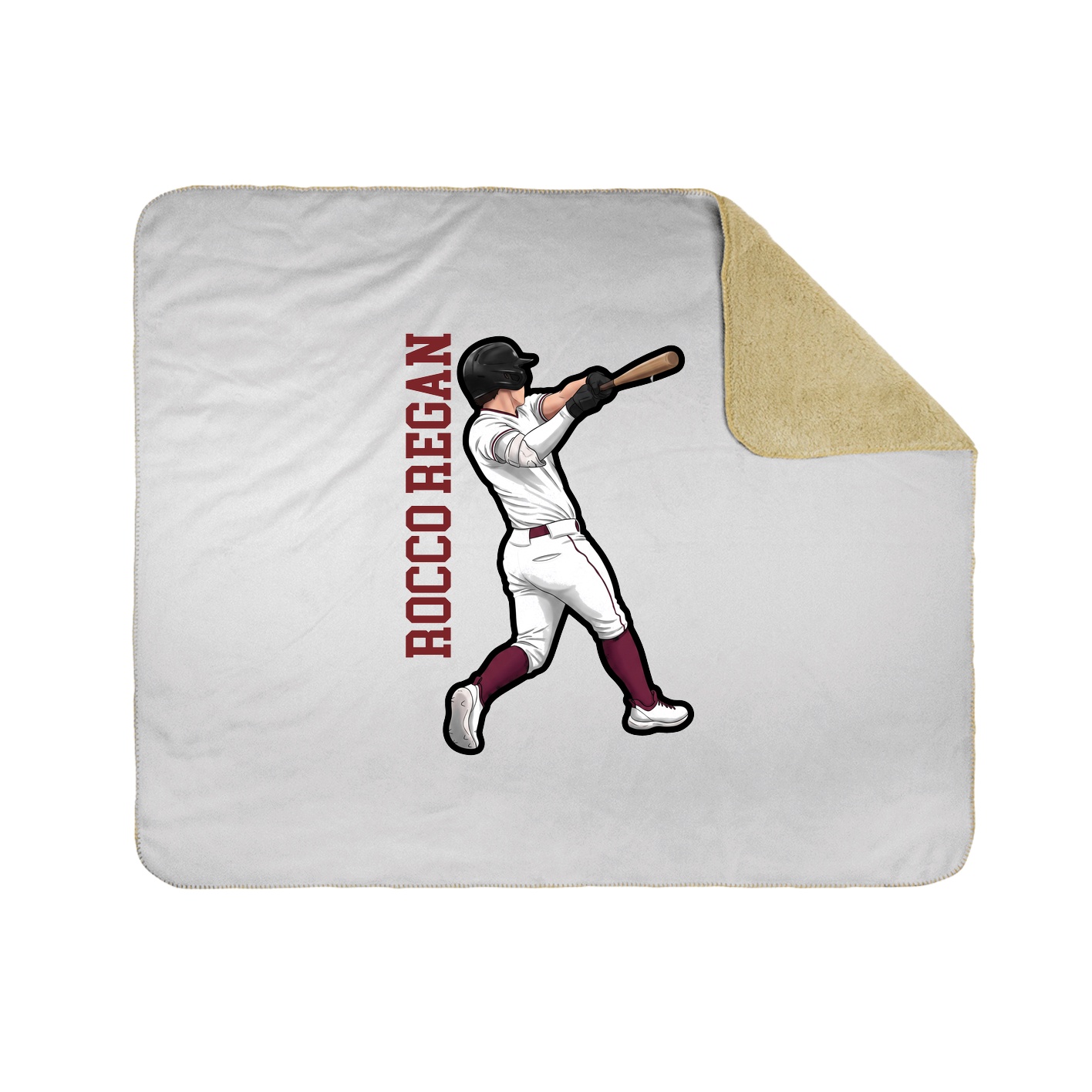 Throw Blanket — Name Vertical in White