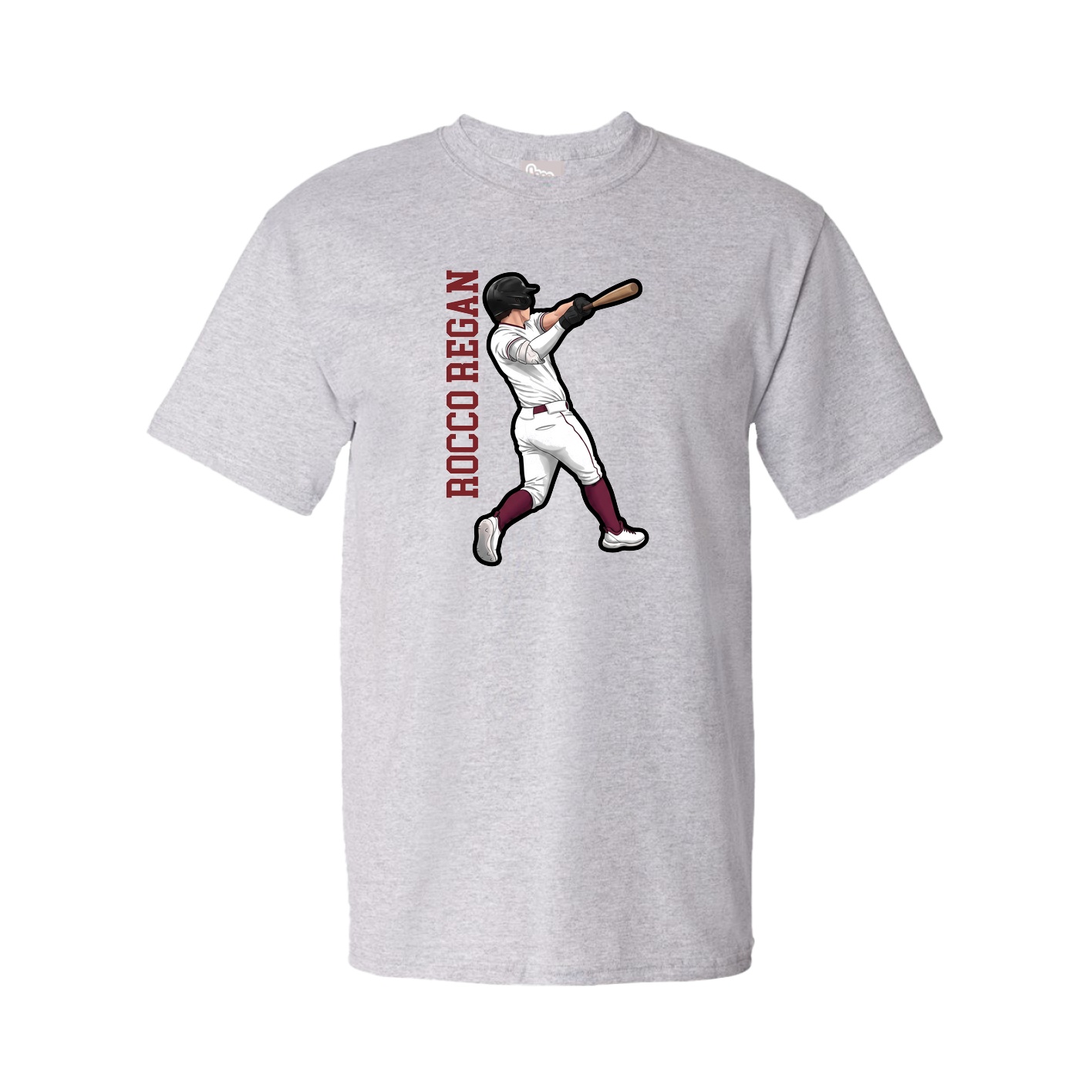 Tee — Name Vertical in Grey