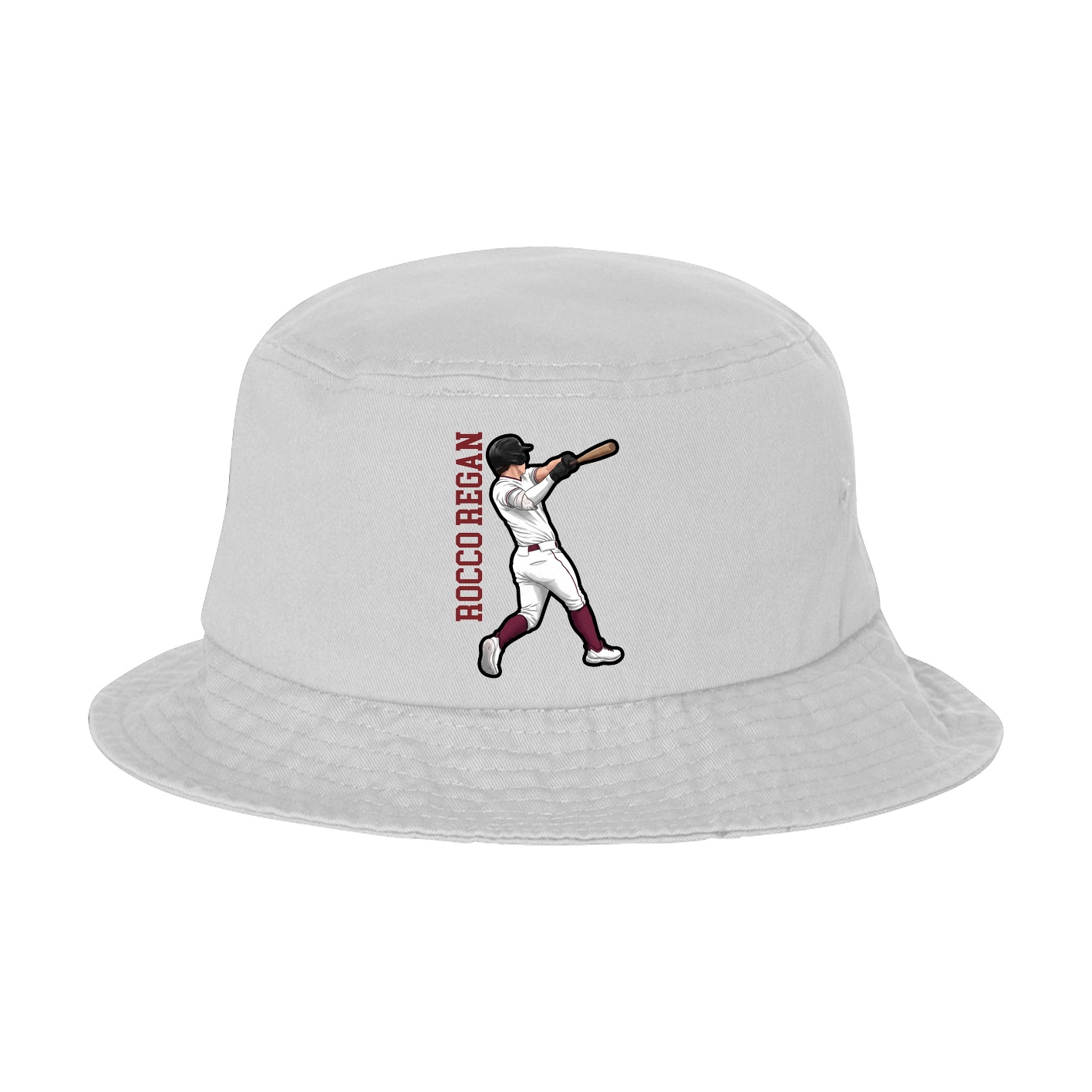 Bucket Cap — Name Vertical in White