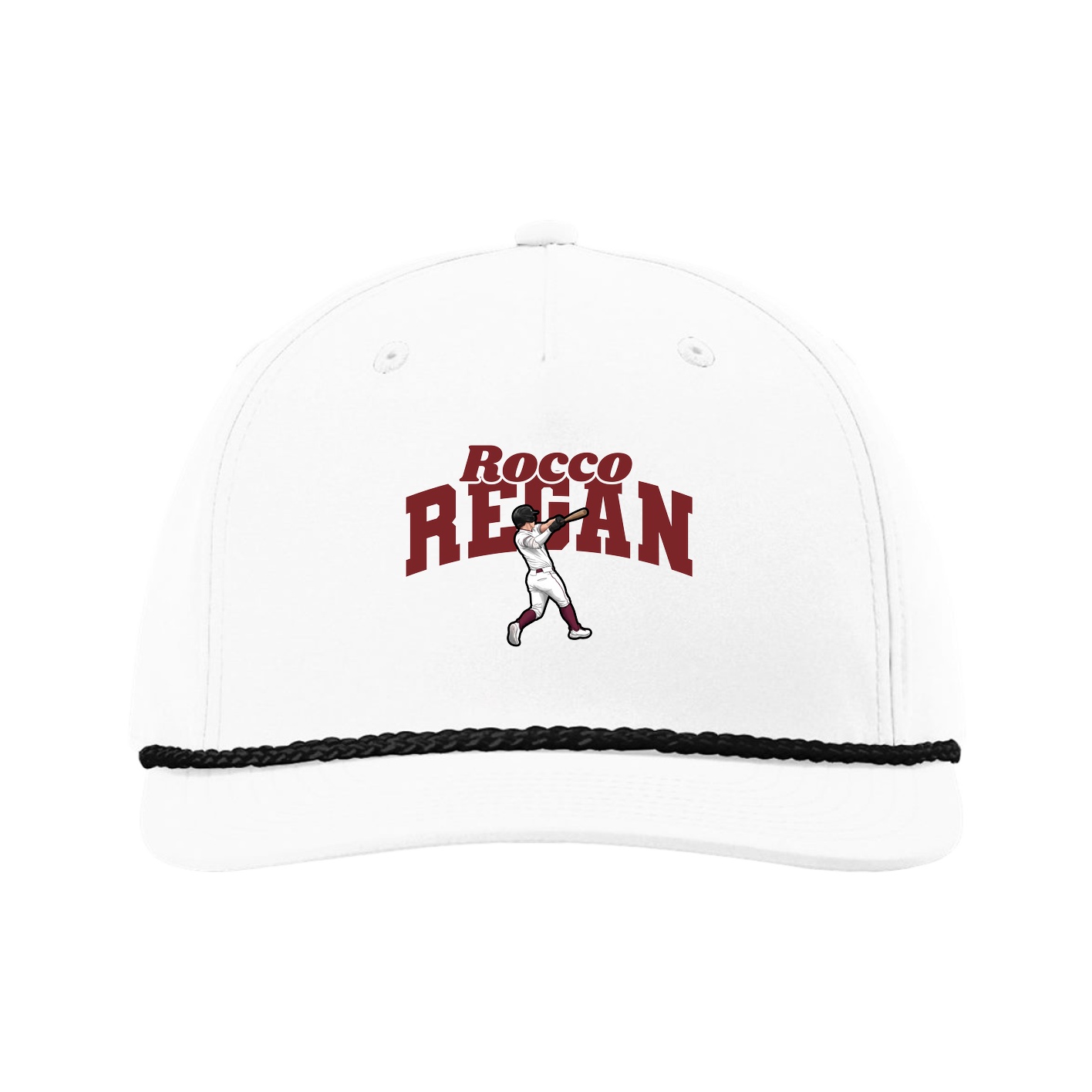 Five-Panel Classic Rope Cap — Signature Arch in White