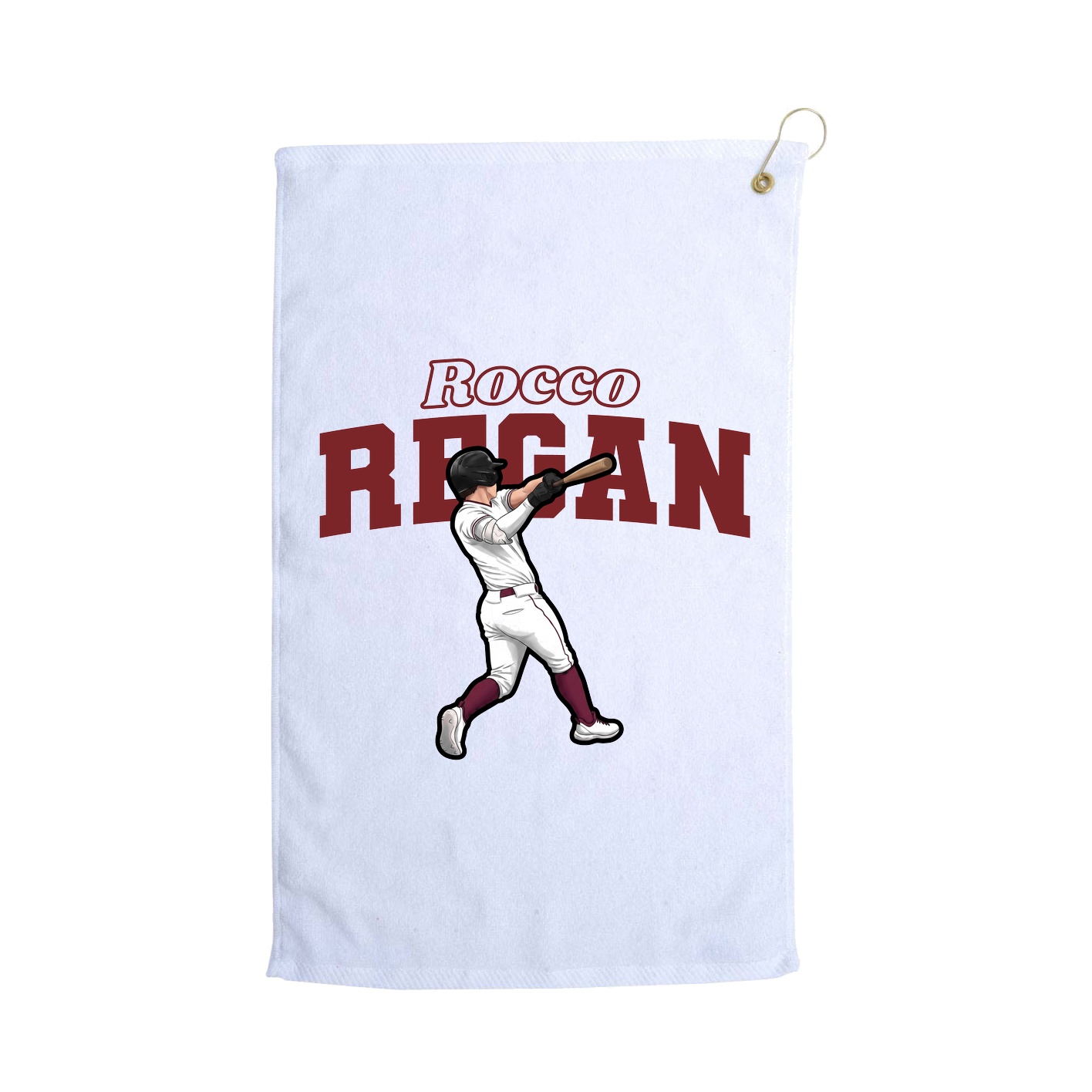 Golf Towel — Name Arch in White