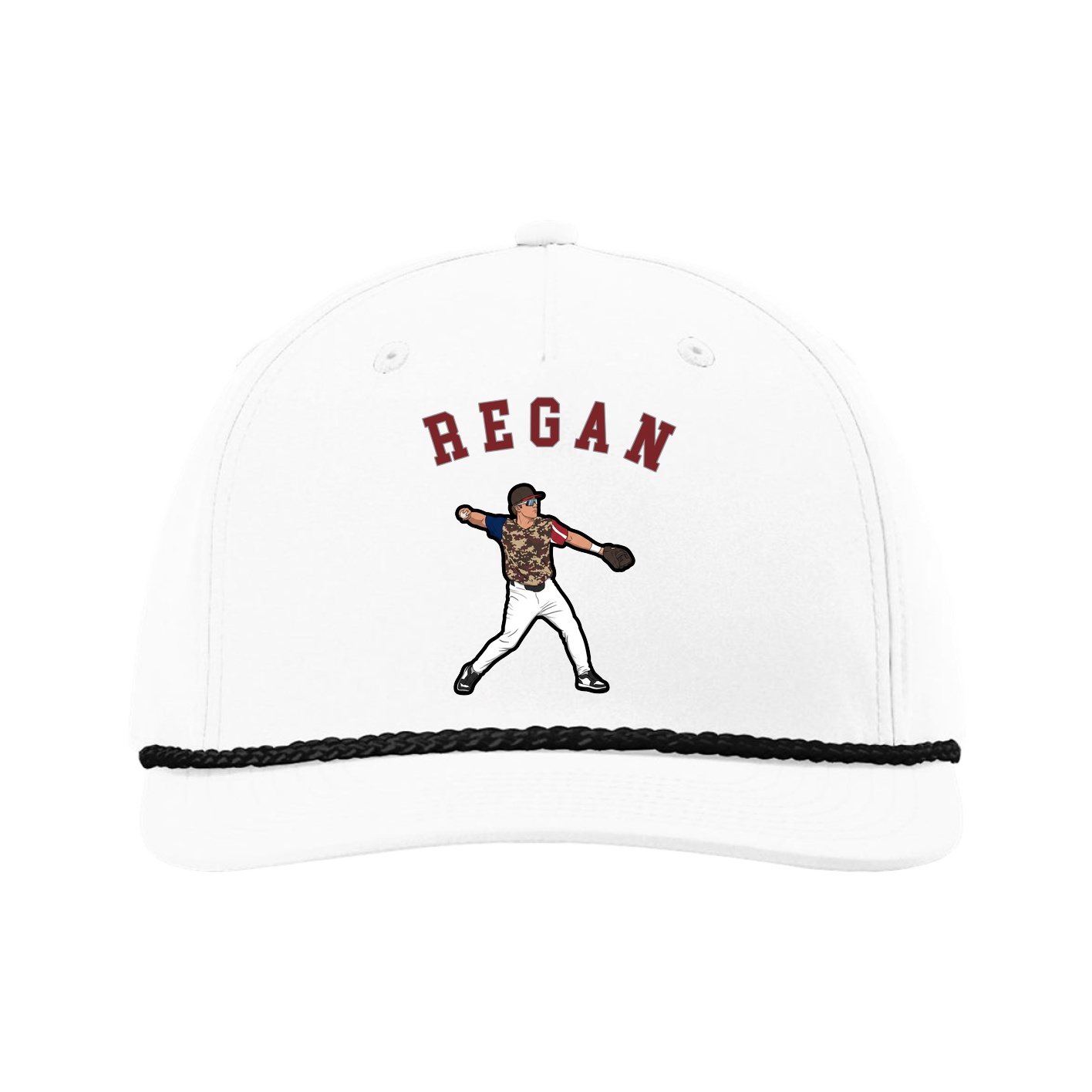 Five-Panel Classic Rope Cap — Shirsey Arch in White