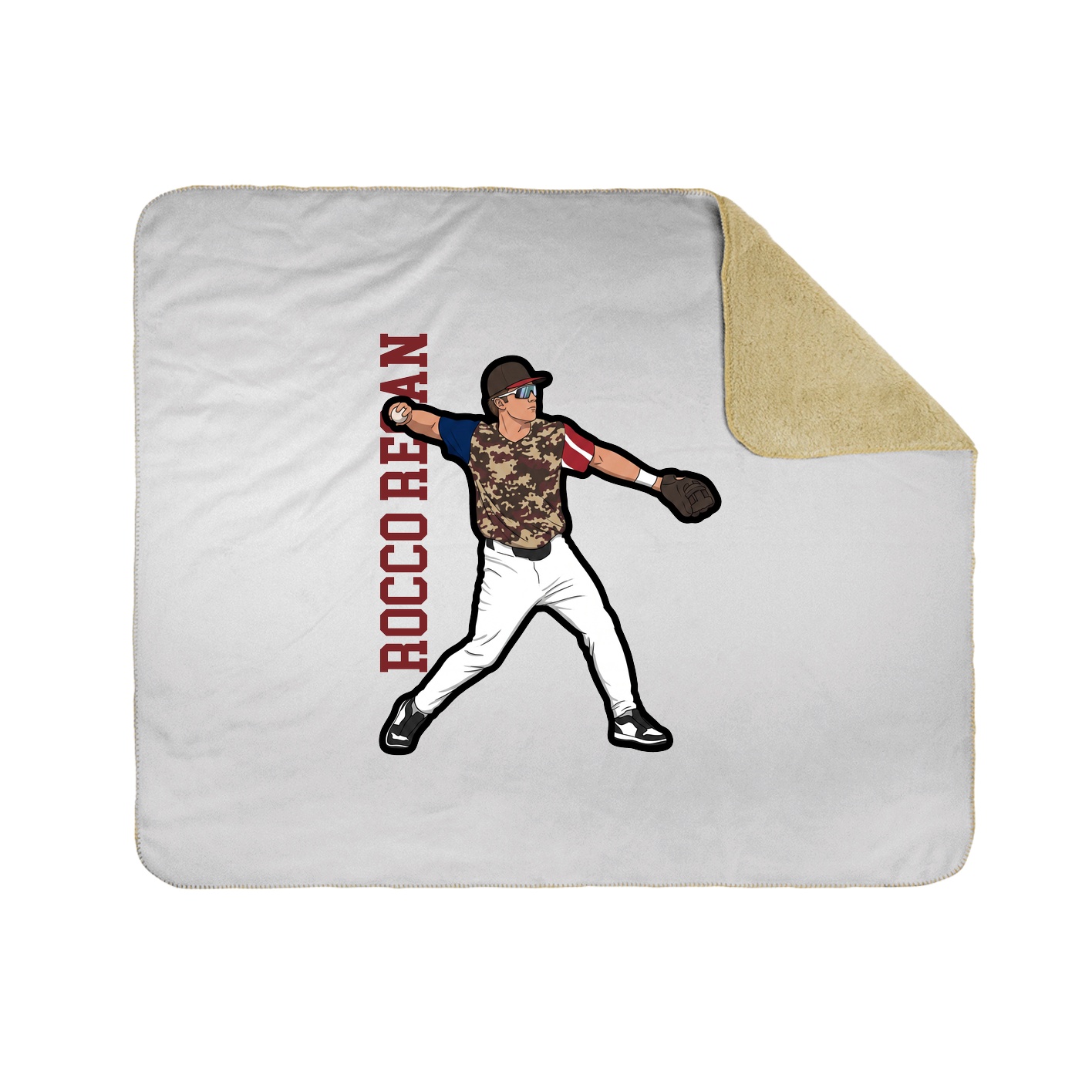 Throw Blanket — Name Vertical in White