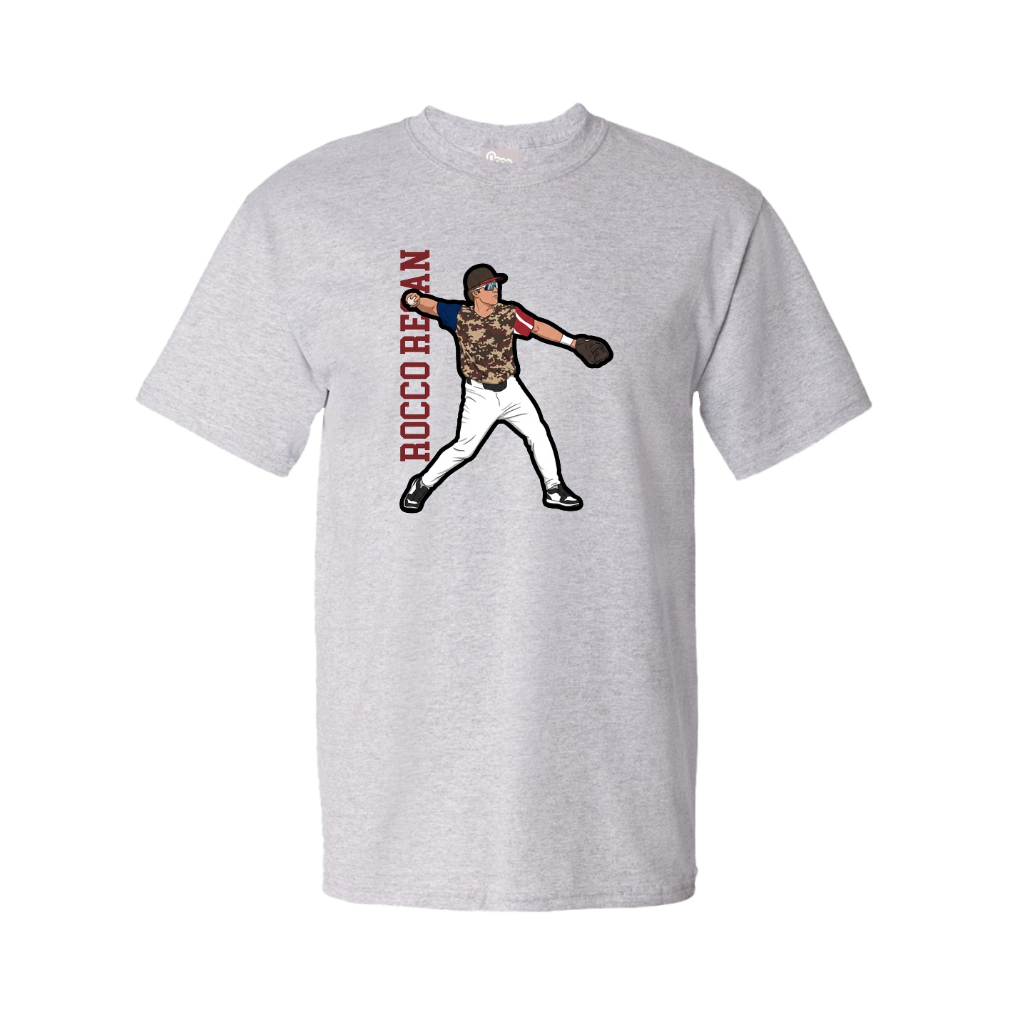 Tee — Name Vertical in Grey