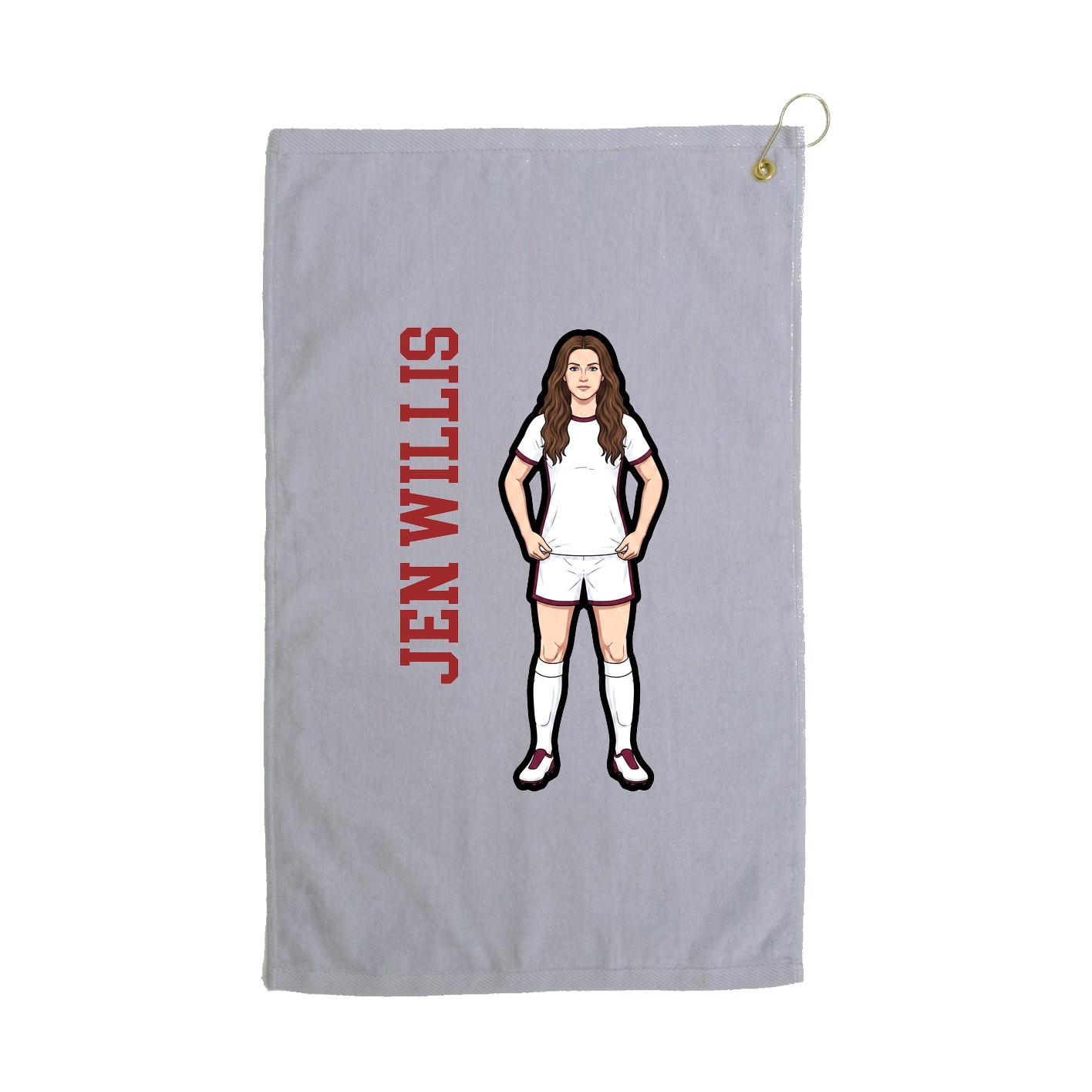 Golf Towel — Name Vertical in Grey