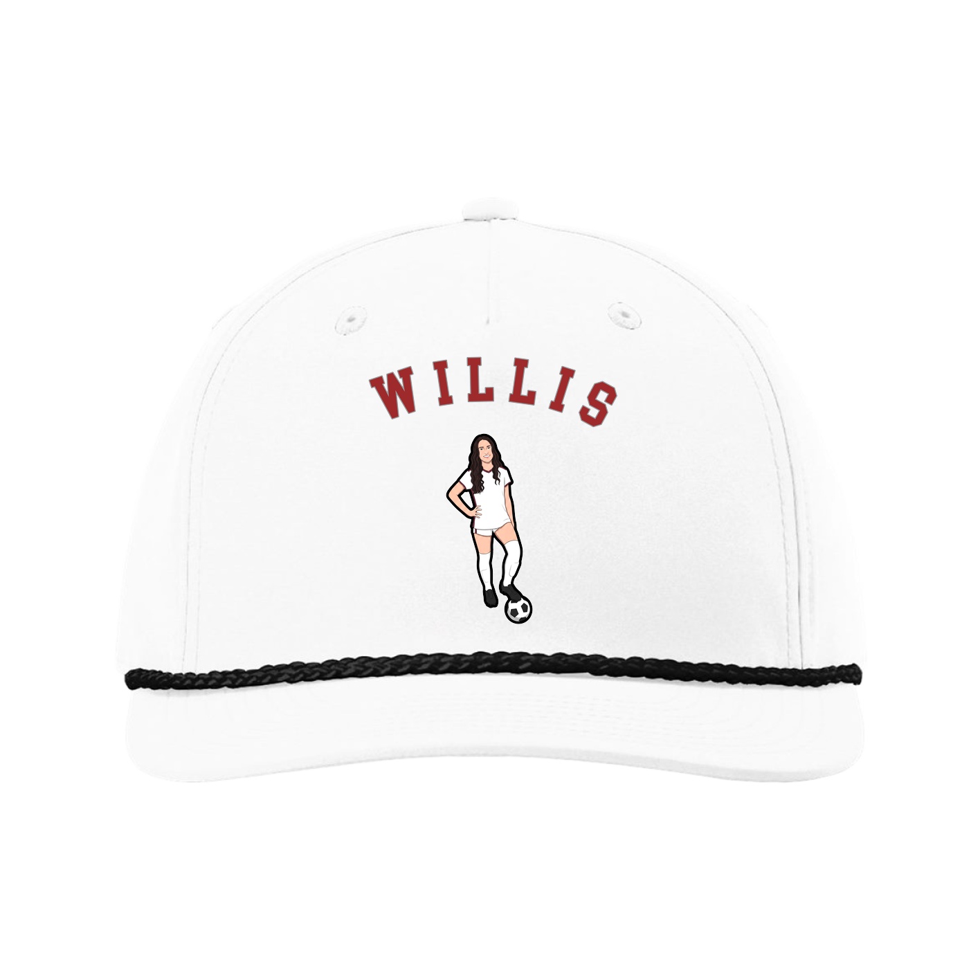 Five-Panel Classic Rope Cap — Shirsey Arch in White