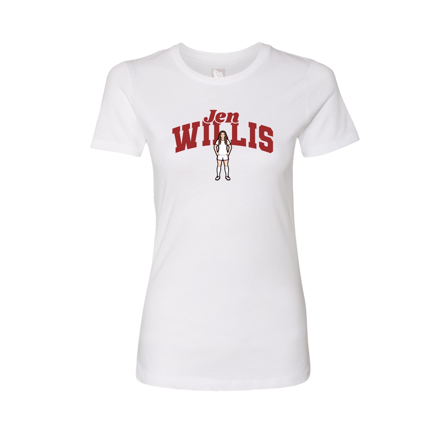 Fitted Women's Tee — Signature Arch in White