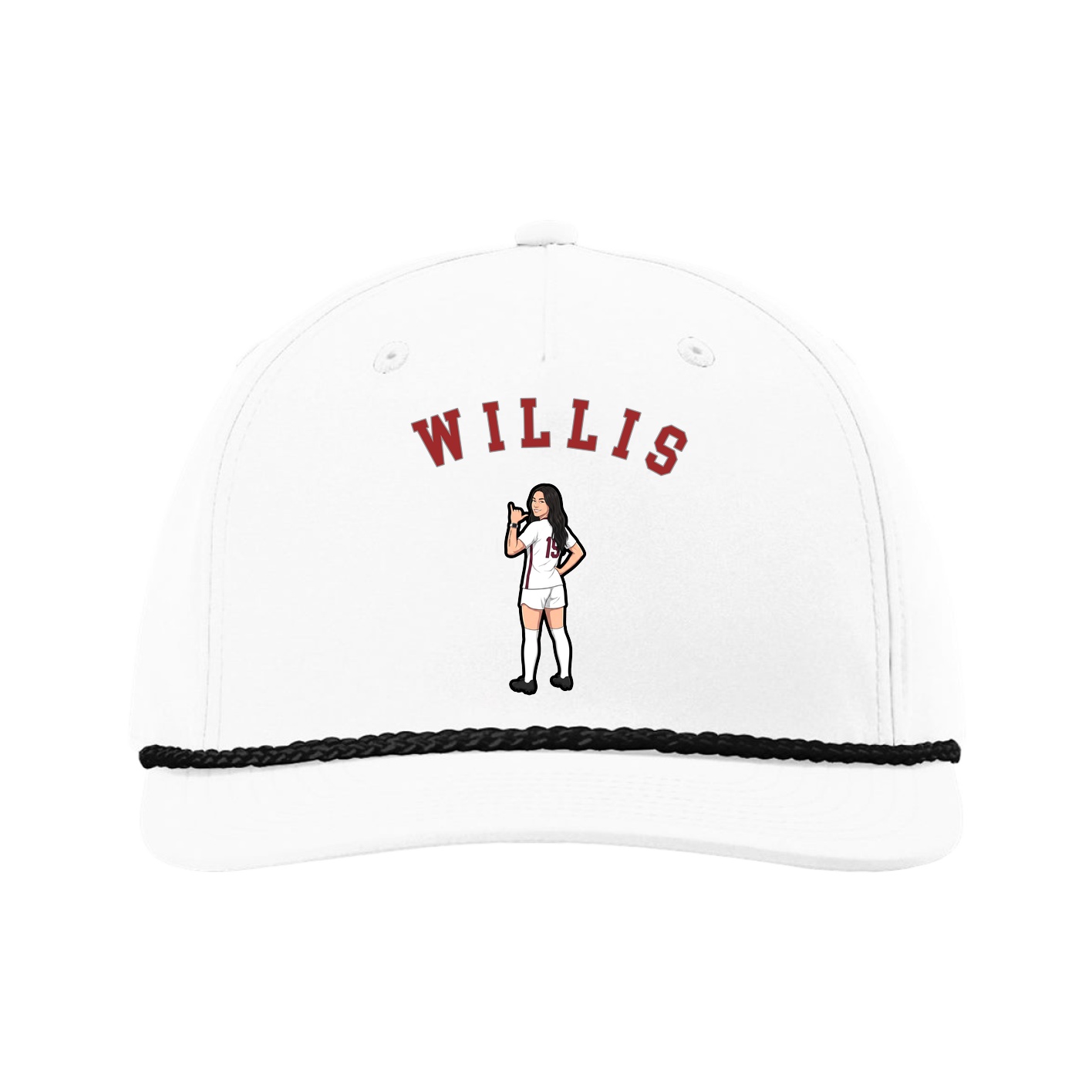 Five-Panel Classic Rope Cap — Shirsey Arch in White
