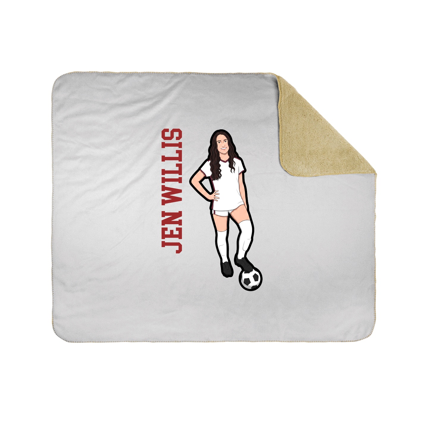 Throw Blanket — Name Vertical in White