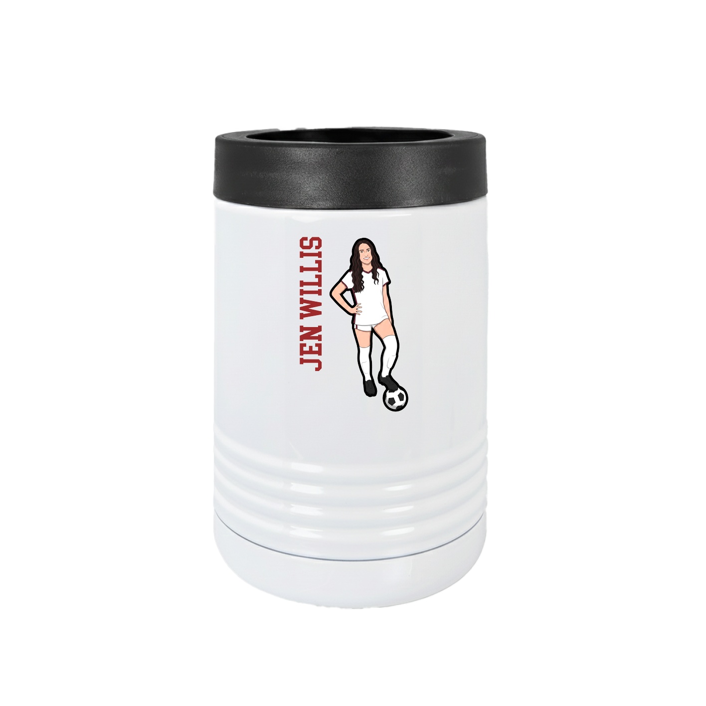 Beverage Holder — Name Vertical in White