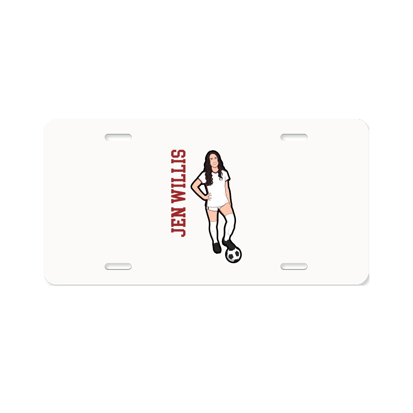 License Plate — Name Vertical in Classic