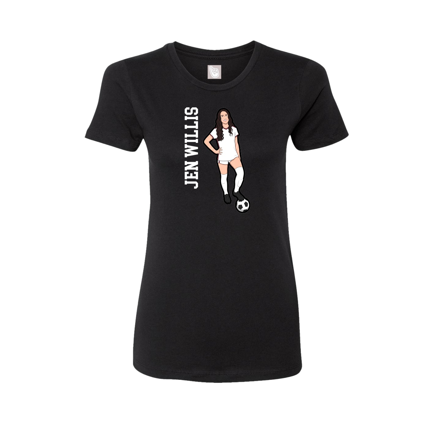 Fitted Women's Tee — Name Vertical in Black