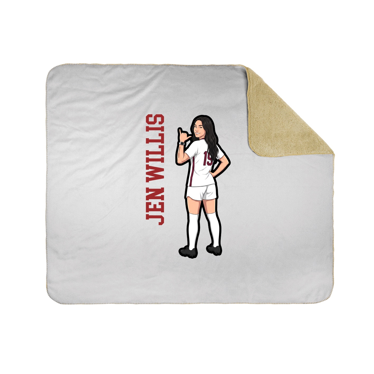 Throw Blanket — Name Vertical in White