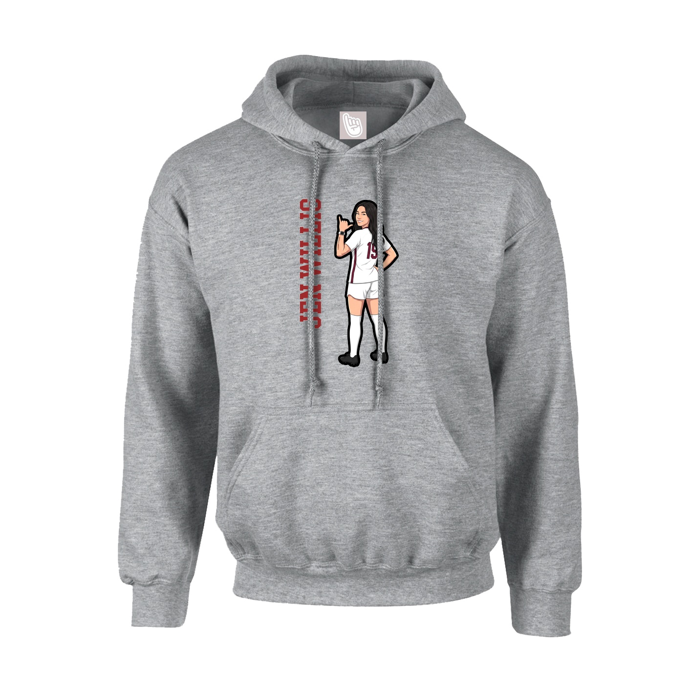 Youth Hoodie — Name Vertical in Grey
