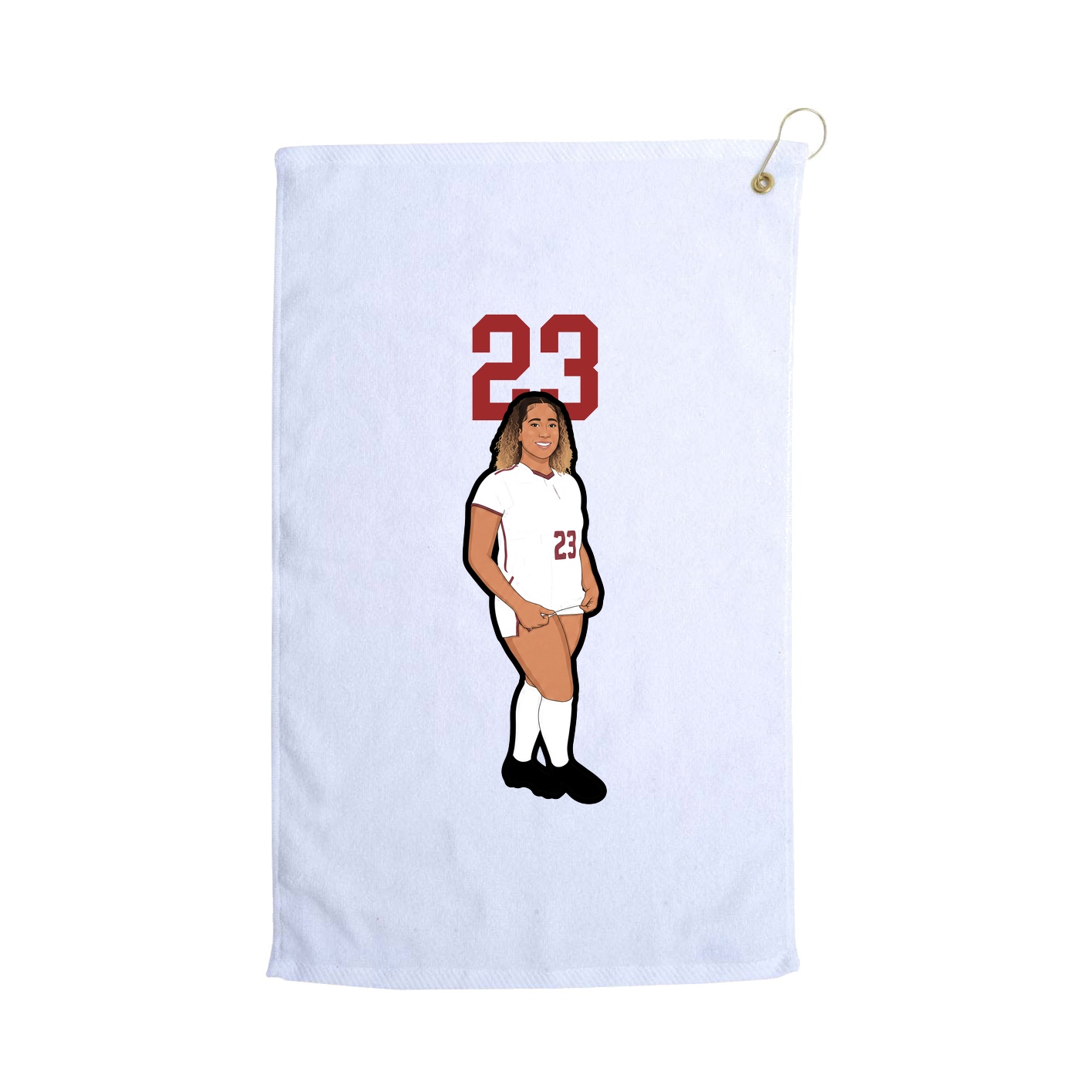 Golf Towel — Number Top in White