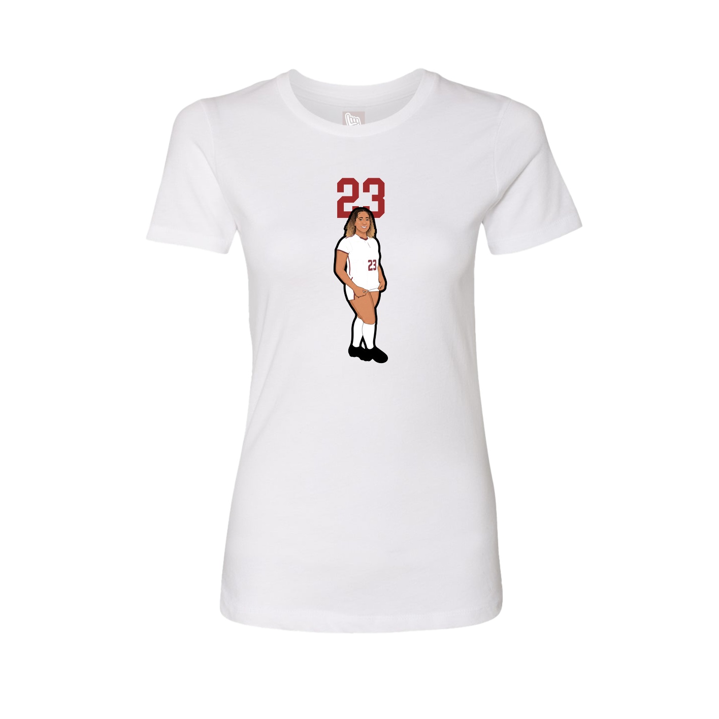 Fitted Women's Tee — Number Top in White
