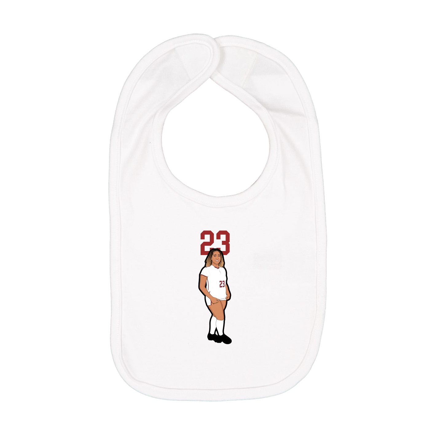 Infant Bib — Number Top in White