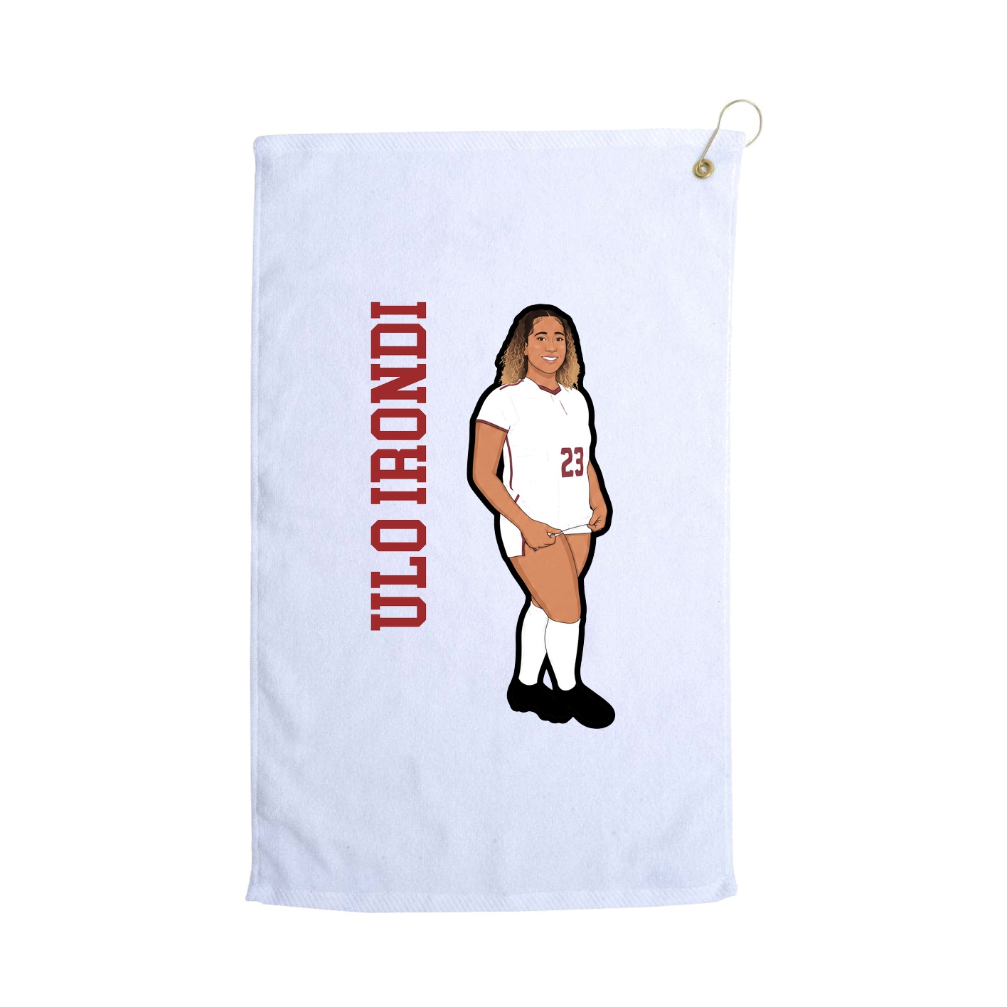 Golf Towel — Name Vertical in White