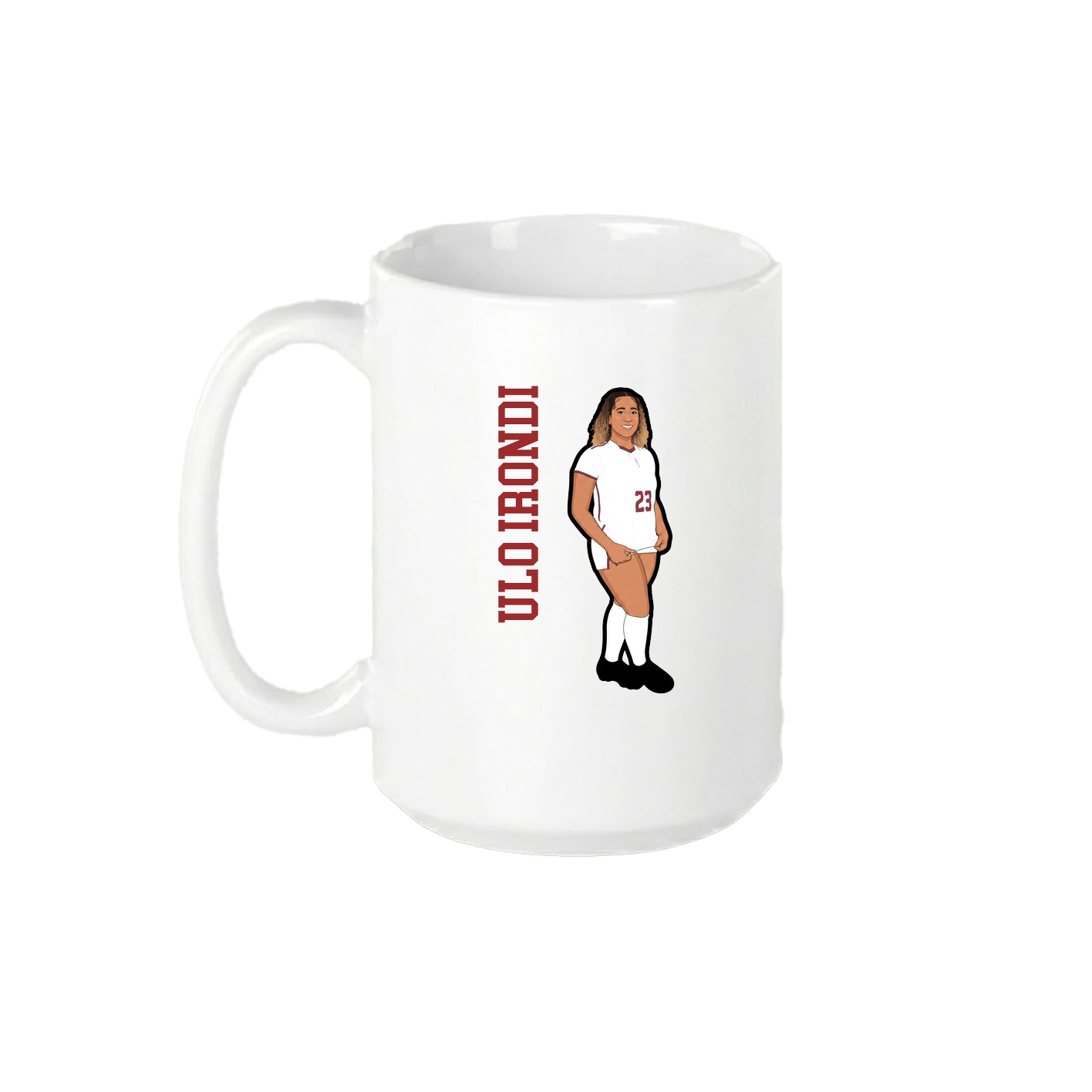 15oz Coffee Mug — Name Vertical in White