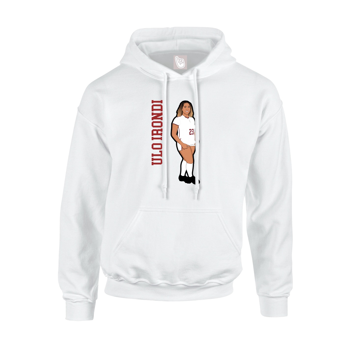 Hoodie — Name Vertical in White