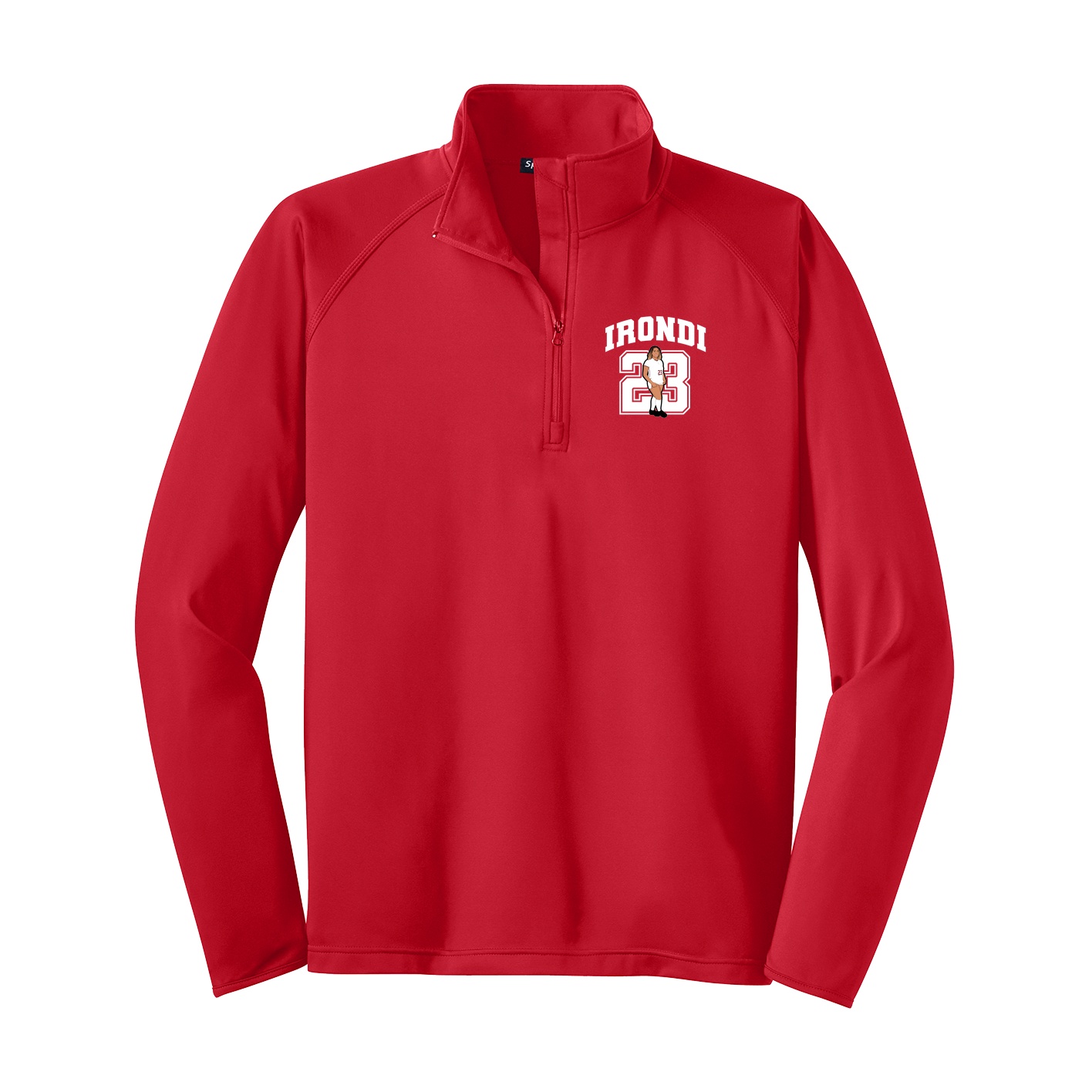 Q-Zip Pullover — Number in Red